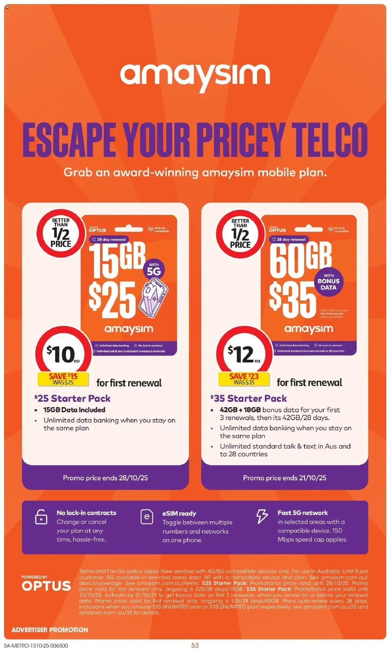 Coles catalogue - valid from 15.10.2025 | Page: 53 | Products: Cap, Device, Mobile