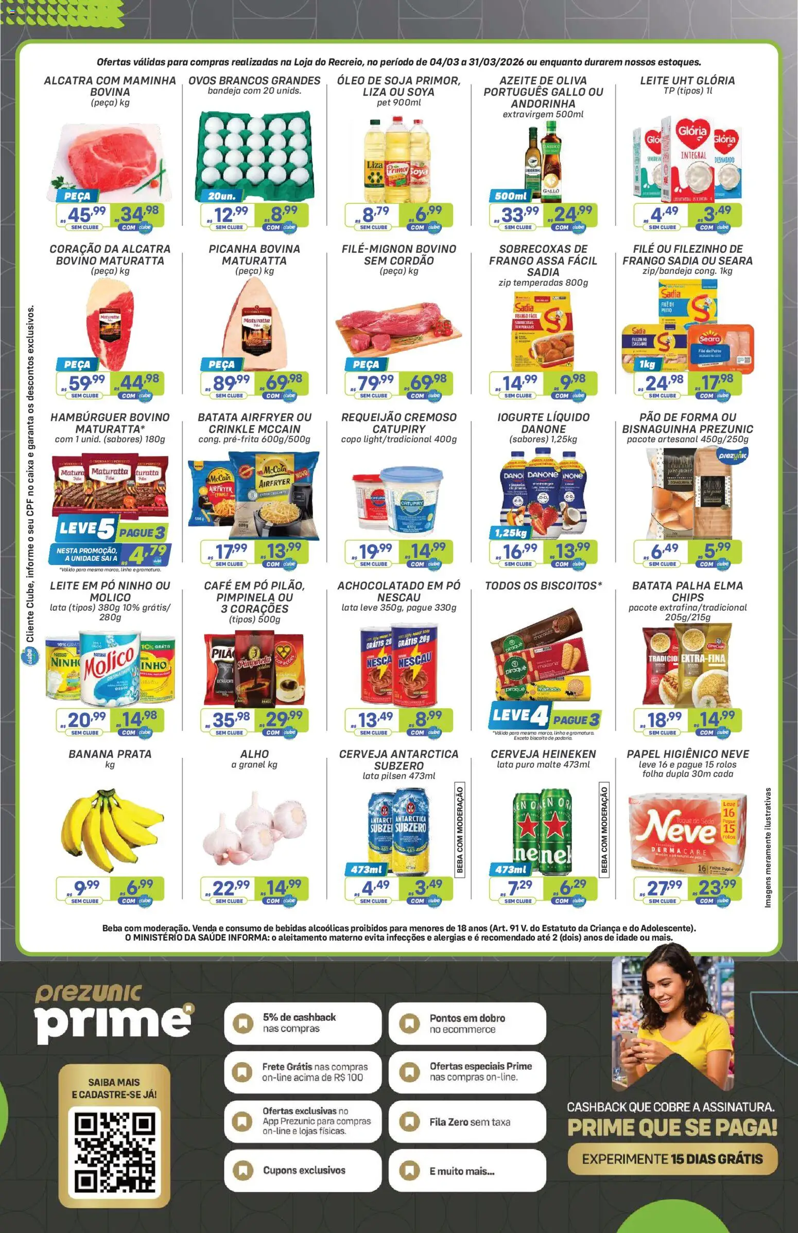 Prezunic Folheto - válido de 04.03.2026 | Página: 2 | Produtos: Iogurte, Ovos, Heineken, Hambúrguer