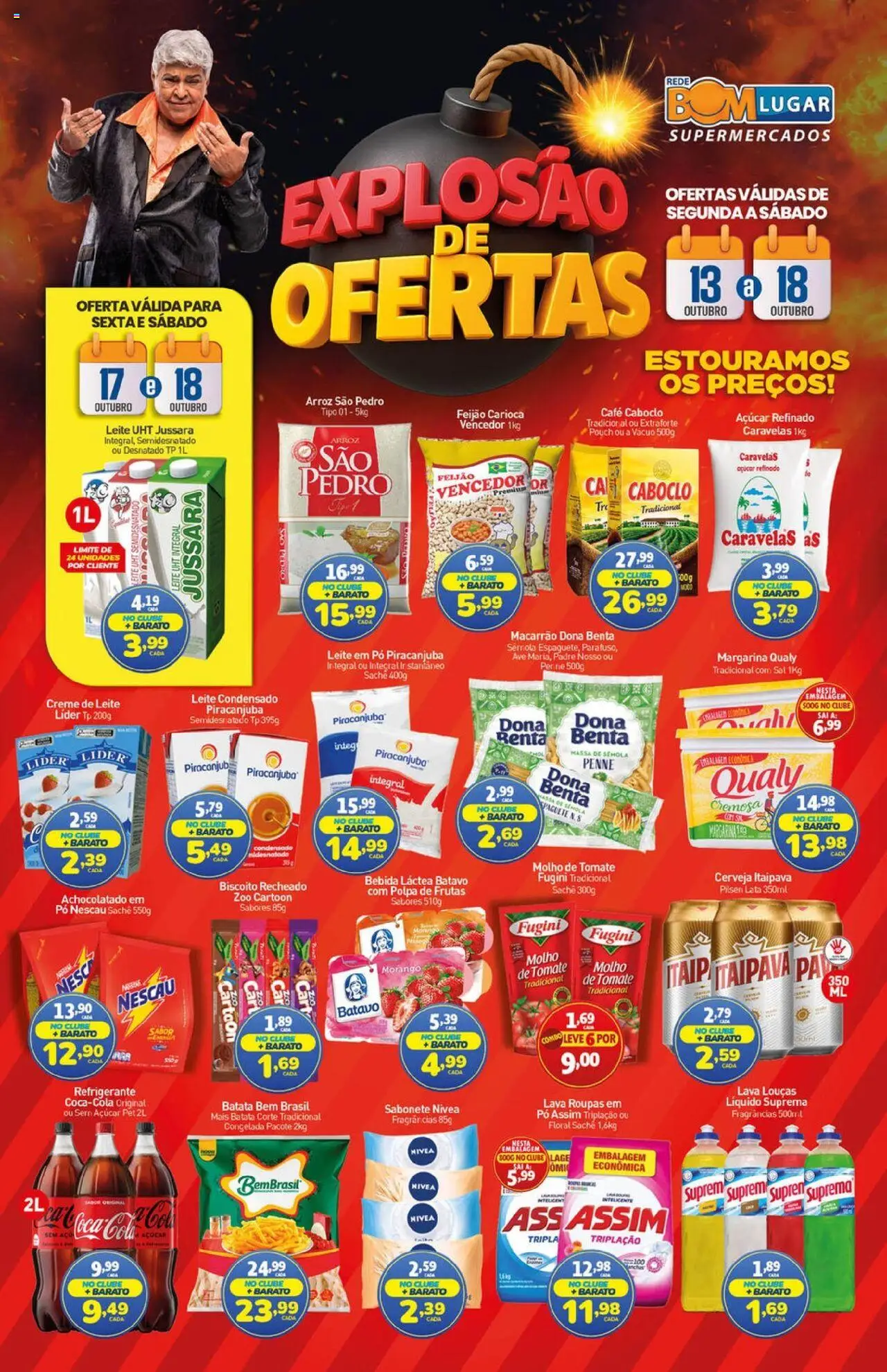 Rede Bom Lugar Folheto - válido de 13.10.2025 | Página: 1 | Produtos: Roupas, Massa, Creme de leite, Pá