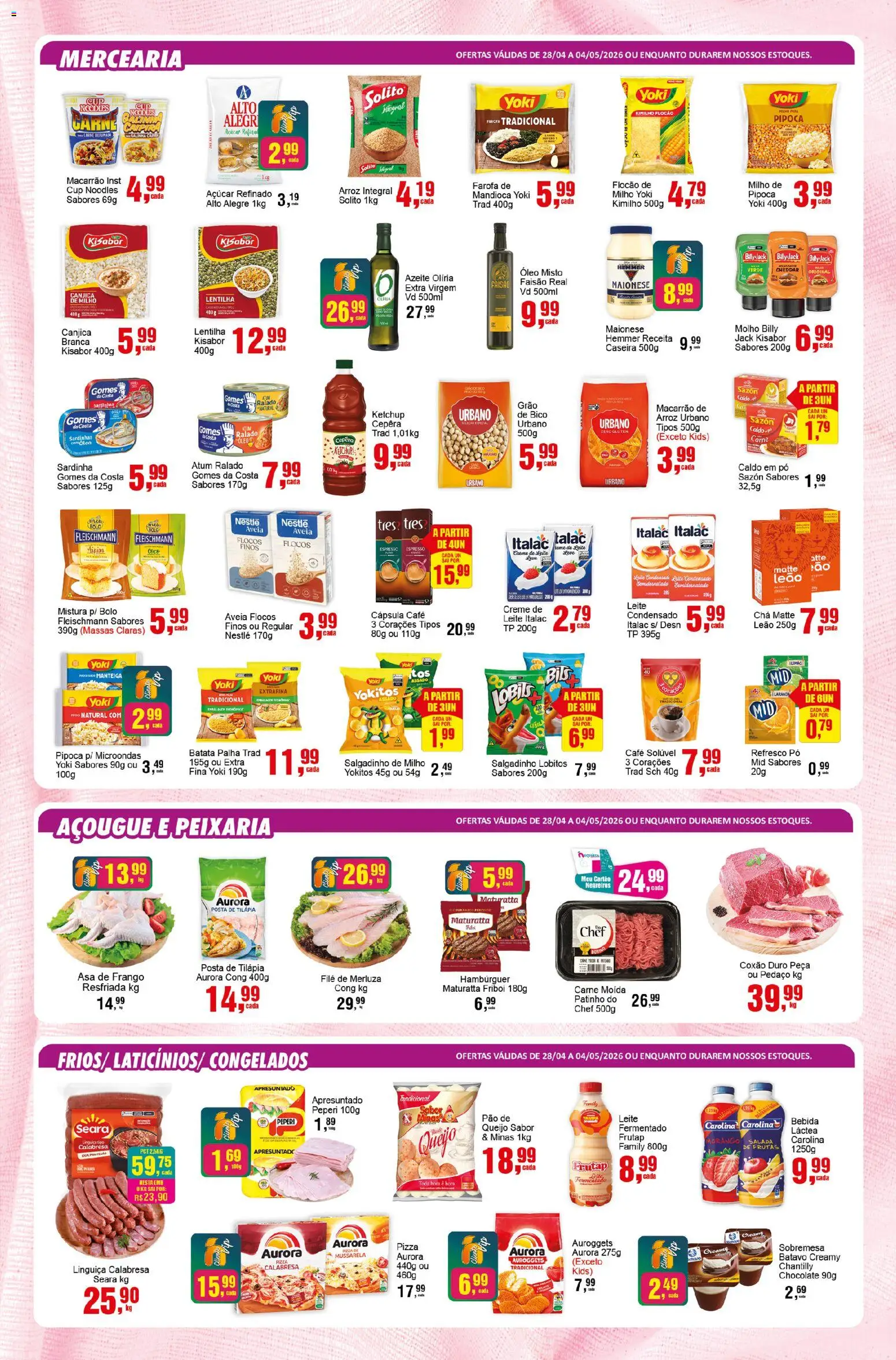 Negreiros Folheto - válido de 28.04.2026 | Página: 3 | Produtos: Manteiga, Macarrão, Carne, Ketchup