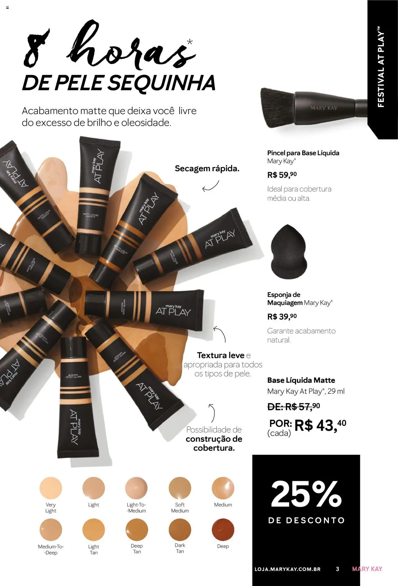 Mary Kay Folheto - válido de 01.07.2025 | Página: 3 | Produtos: Maquiagem, Pincel, Esponja, Base