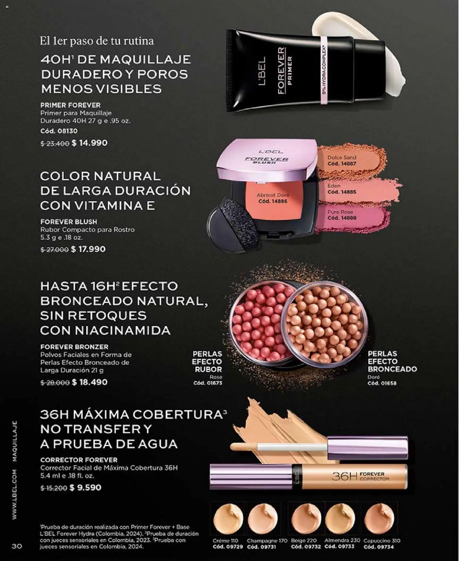 Catálogo L'Bel Campaña 1 │ válido desde el 01.01.2026 | Página: 30 | Productos: Agua, Maquillaje, Corrector, Base
