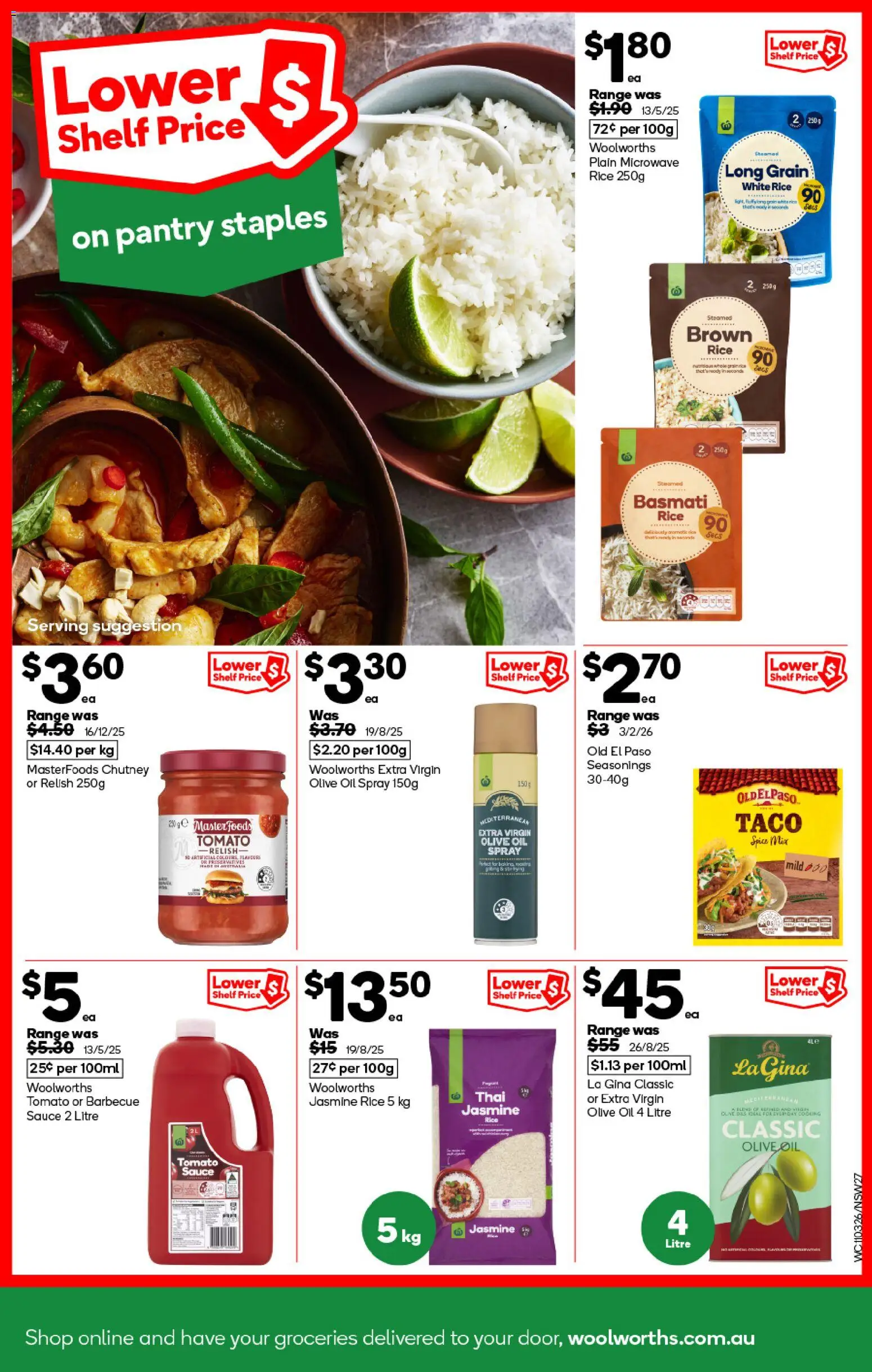 Woolworths catalogue - valid from 11.03.2026 | Page: 27 | Products: Rice, Olive oil, Relish, Microwave