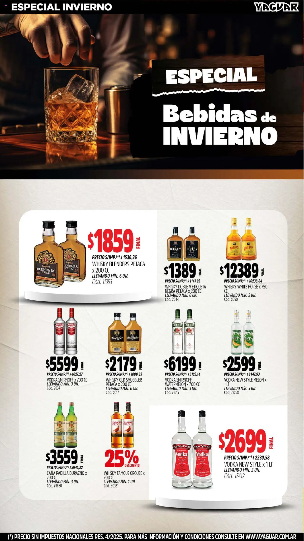 Yaguar - Misiones │ válido desde el 04.08.2025 | Página: 4 | Productos: Vodka, Whisky, Melón, Durazno
