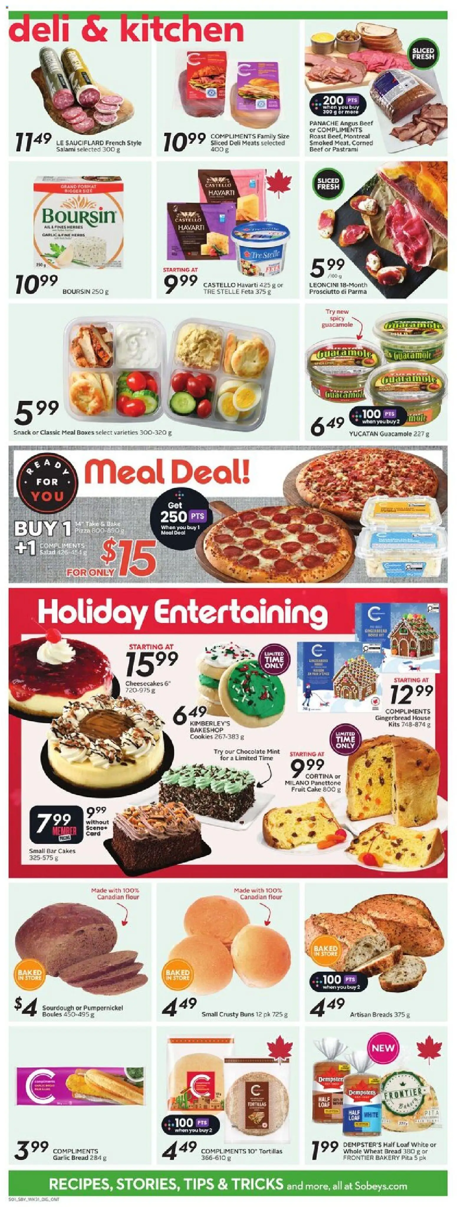 Sobeys flyer valid from 27.11.2025 | Page: 9 | Products: Bakery, Chocolate, Salami, Pizza