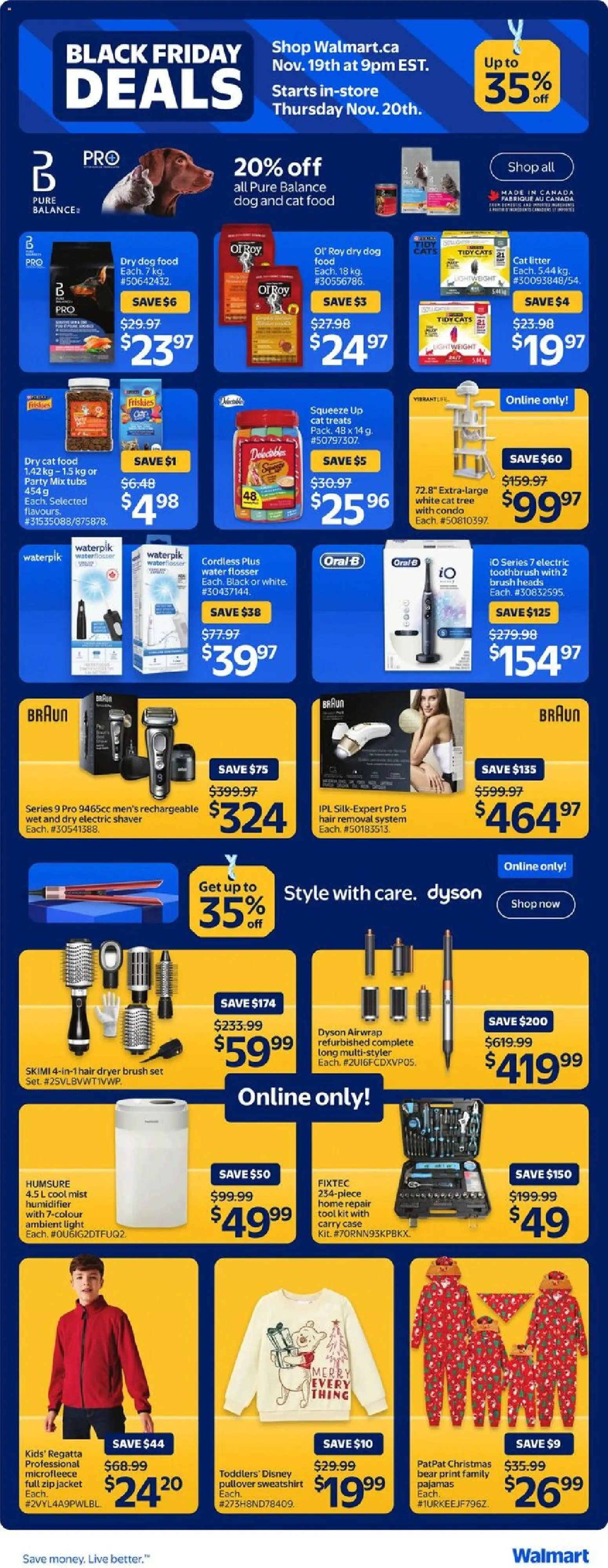 Walmart flyer valid from 19.11.2025 | Page: 10 | Products: Dryer, Shaver, Hair dryer, Jacket