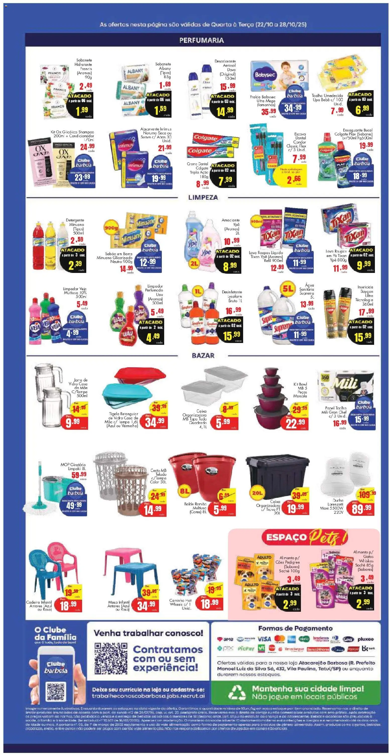 Barbosa Supermercados Folheto - válido de 22.10.2025 | Página: 4 | Produtos: Cadeira, Jarra, Absorvente, Balde