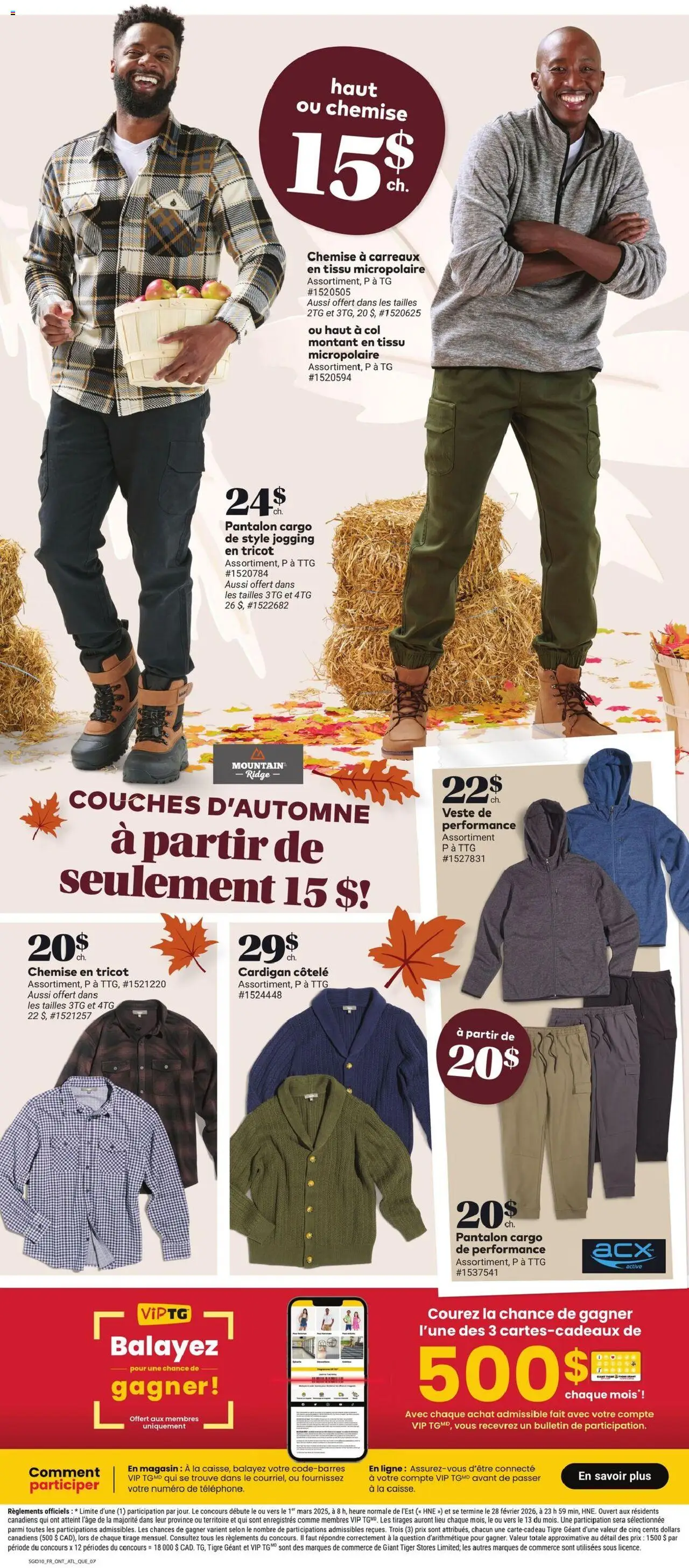 Giant Tiger flyer valid from 08.10.2025 | Page: 9 | Products: Cardigan, Ridge, Jacket, Pants