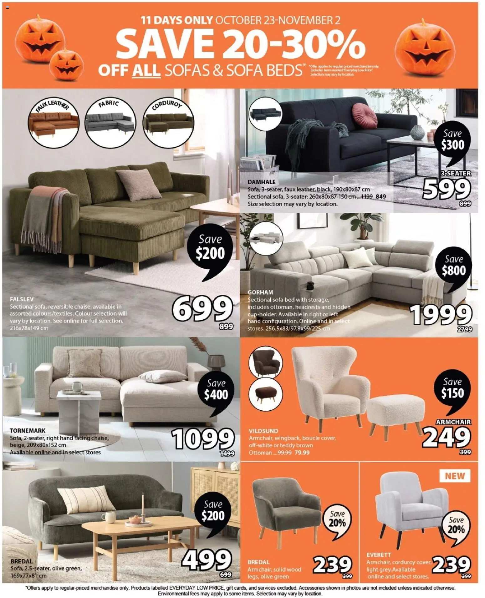 JYSK flyer valid from 23.10.2025 | Page: 4 | Products: Bed, Sofa, Armchair