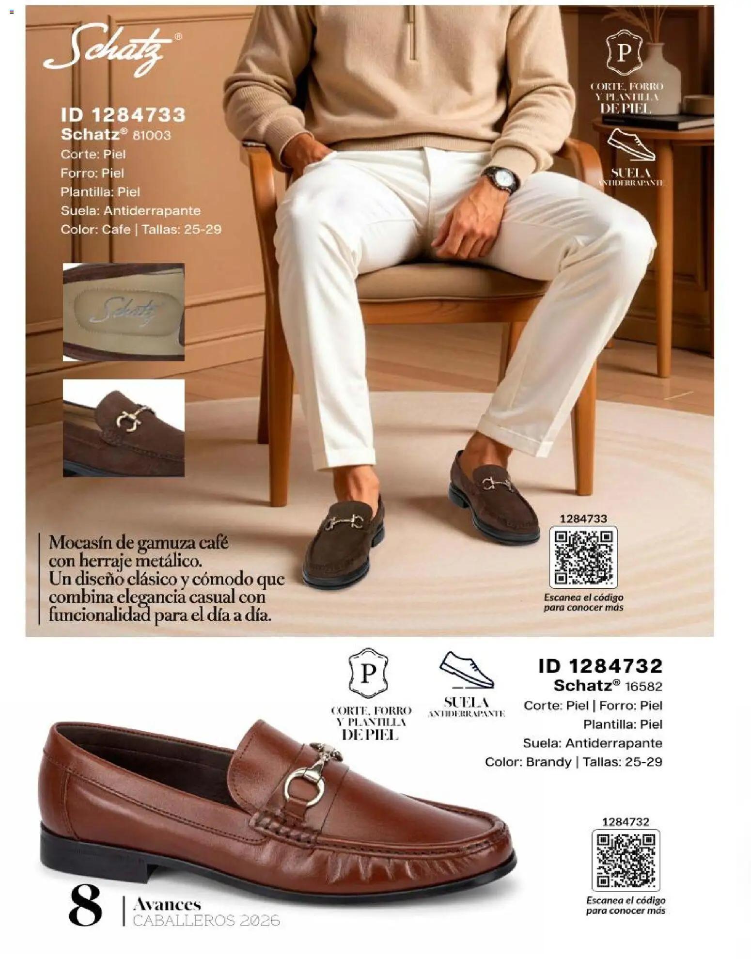 Nuevas ofertas de Price Shoes válidas en toda la República Mexicana desde el 15.11.2025. ¡Encuentra las mejores ofertas en Price Shoes catálogo Avances Caballeros 2026! | Página: 8 | Productos: Café, Gamuza, Mocasín