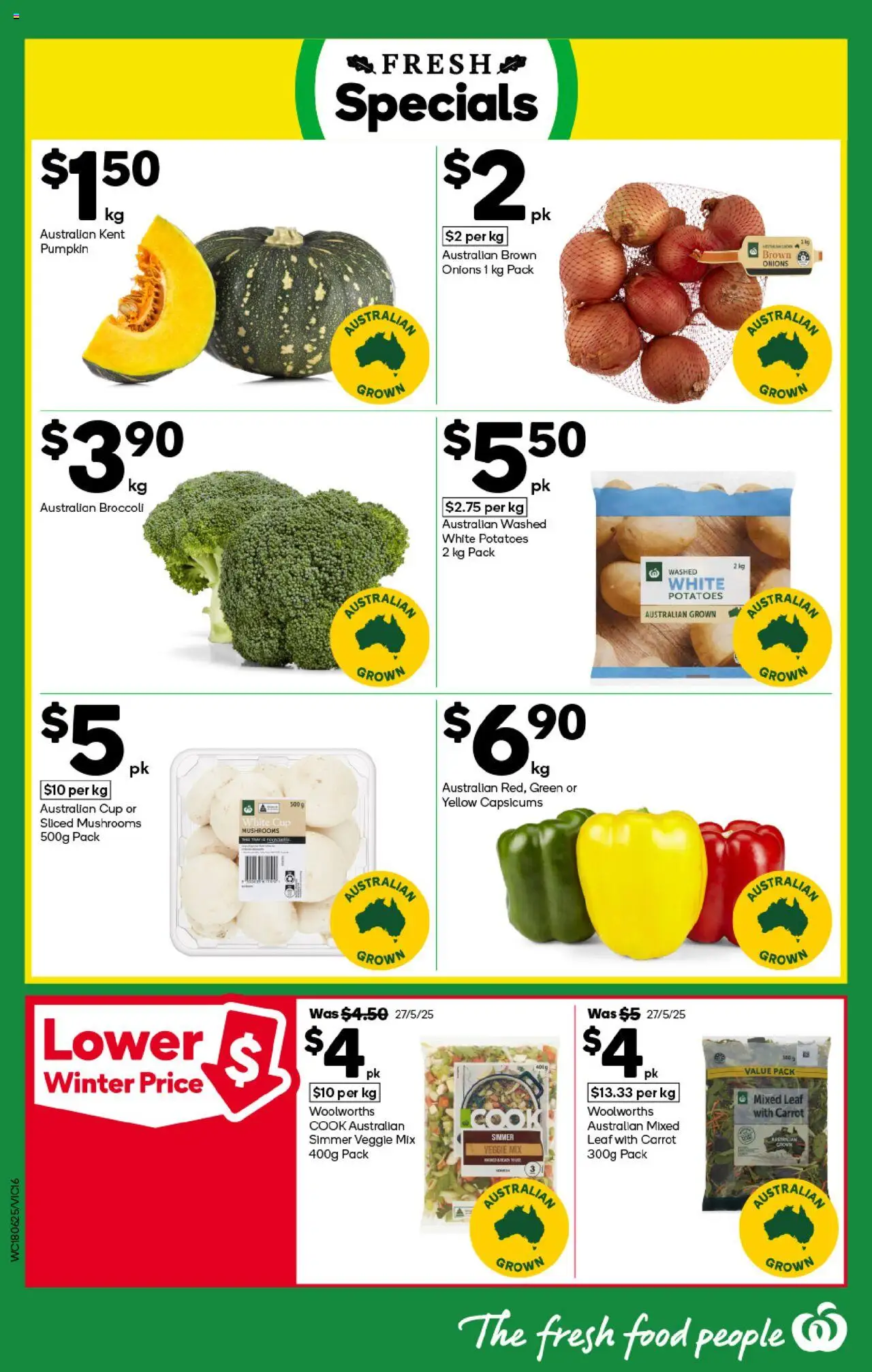 Woolworths catalogue - valid from 18.06.2025 | Page: 16 | Products: Mushrooms, Potatoes, Onions, Pumpkin