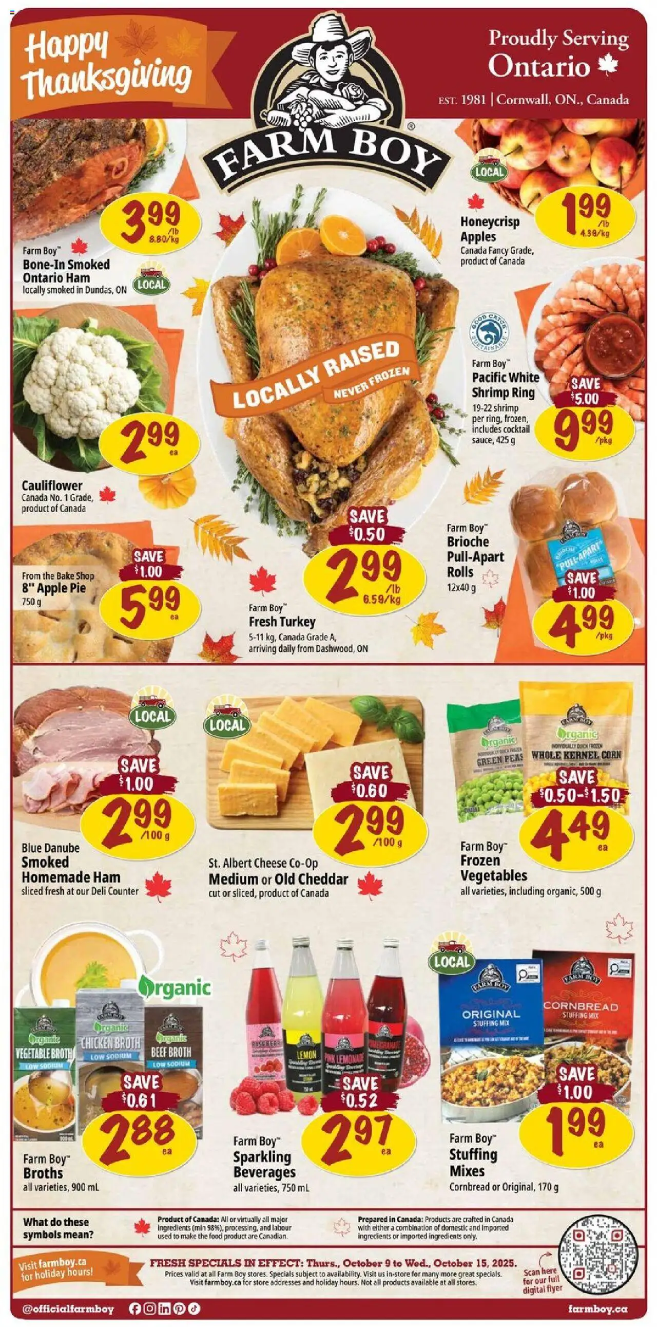 Farm Boy flyer valid from 09.10.2025 | Page: 1 | Products: Beef, Cheese, Ham, Chicken