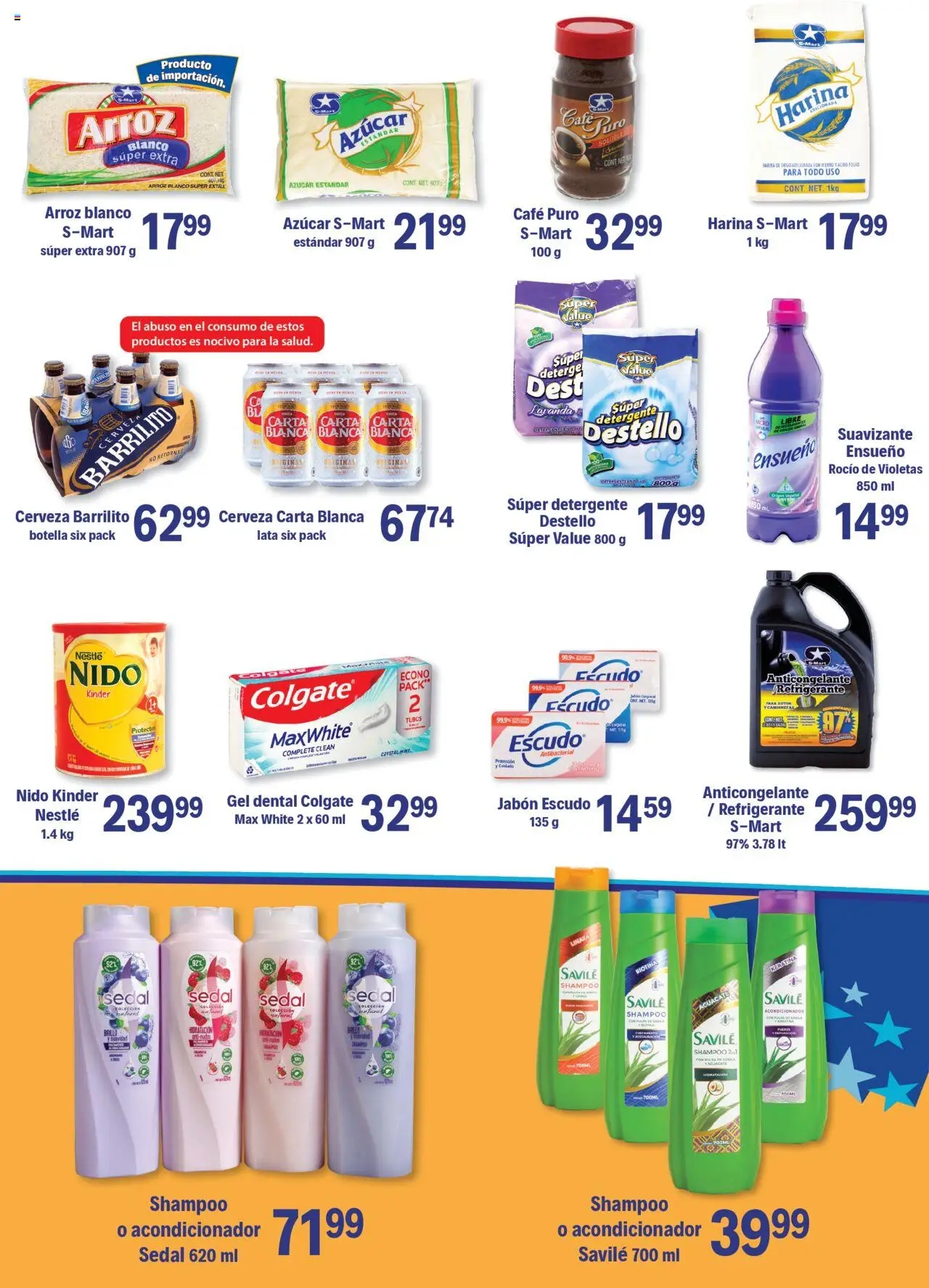 Nuevas ofertas de S-Mart válidas en toda la República Mexicana desde el 10.10.2025. ¡Encuentra las mejores ofertas en S-Mart - Folleto - Monterrey! | Página: 5 | Productos: Harina, Cerveza, Arroz, Jabón