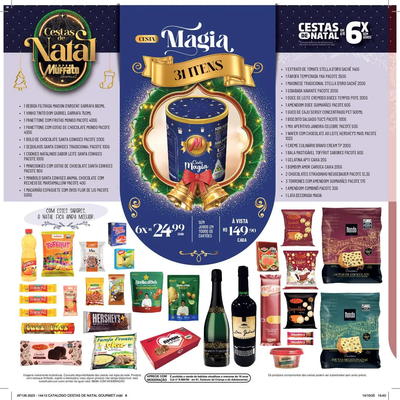 Super Muffato Folheto - válido de 13.10.2025 | Página: 8 | Produtos: Panettone, Macarrão, Creme, Bebida