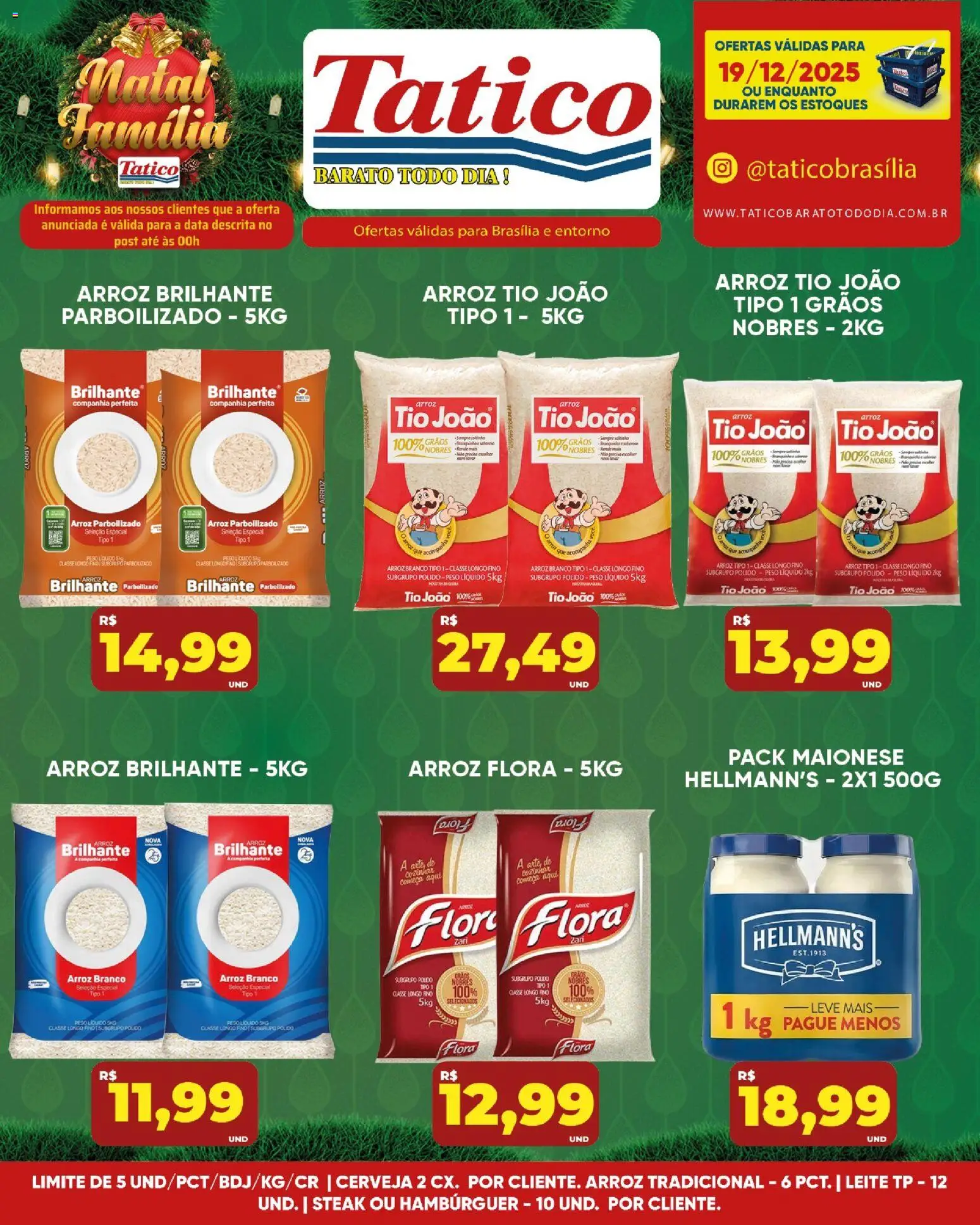 Tatico Folheto - válido de 20.12.2025 | Página: 36 | Produtos: Leite, Cerveja, Arroz, Hambúrguer