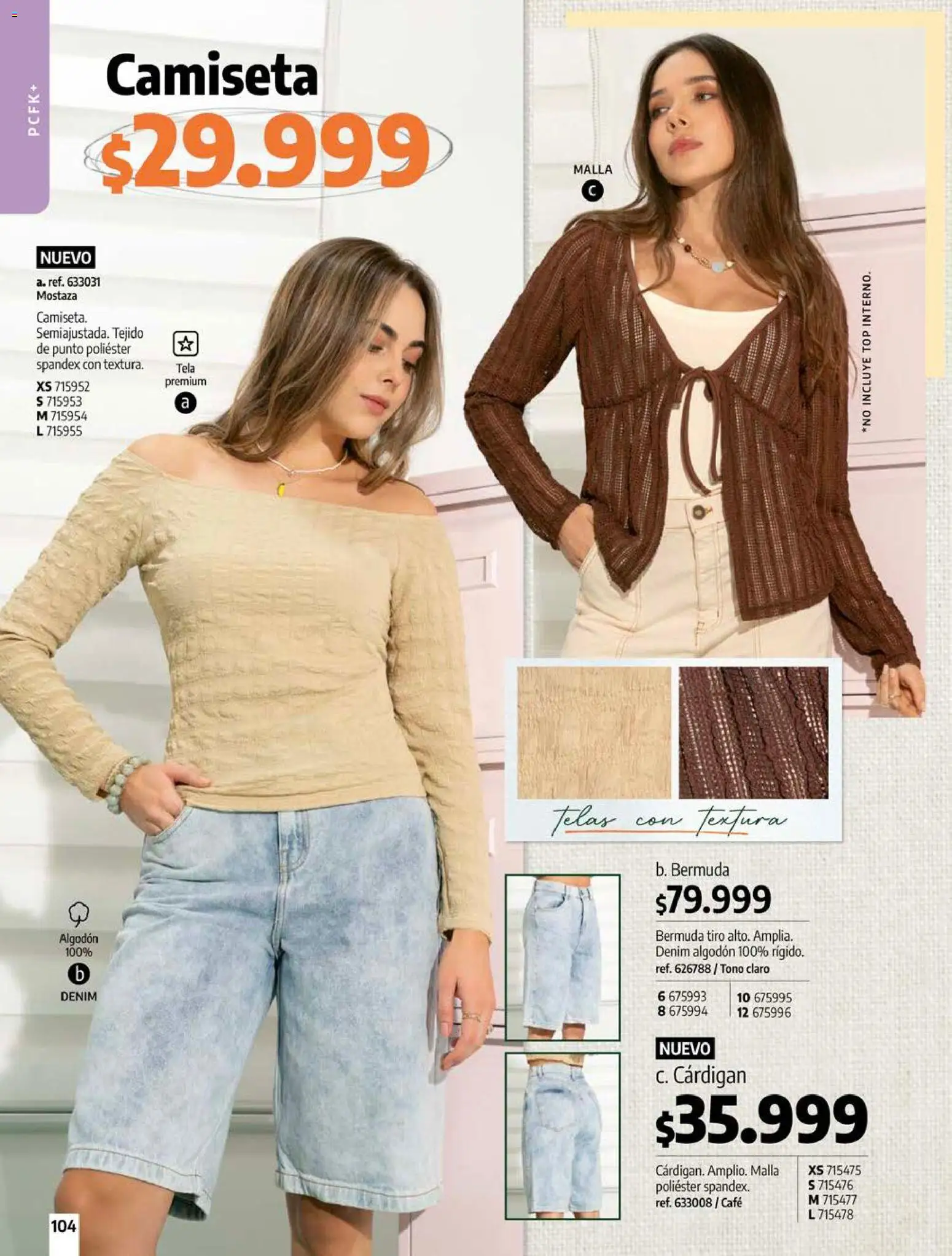 Pacifika revista - valida desde el 15.05.2026 | Página: 104 | Productos: Algodón, Camiseta, Top, Mostaza