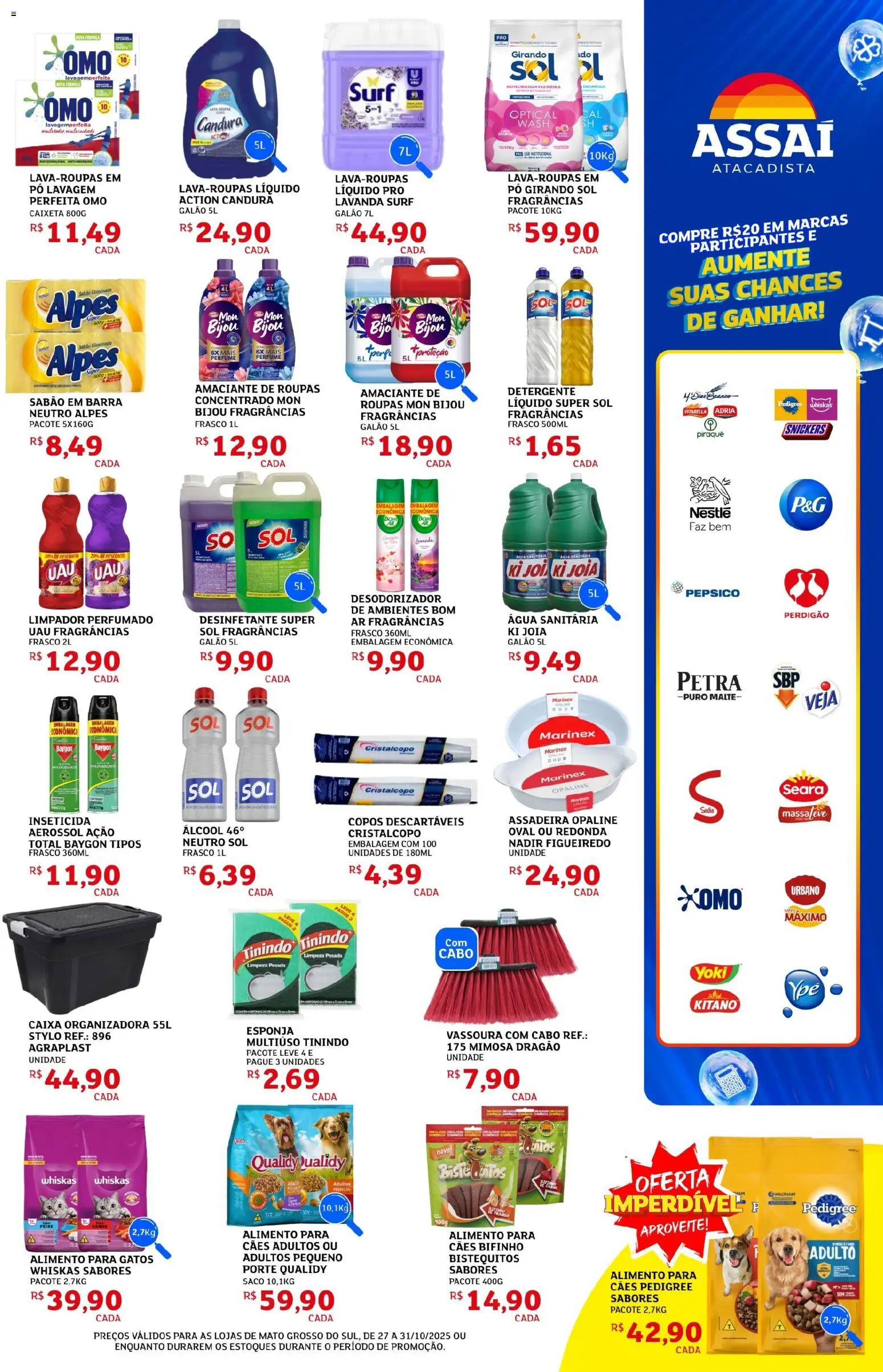 Assaí Atacadista Folheto - válido de 27.10.2025 | Página: 7 | Produtos: Amaciante de roupas, Girando sol, Assadeira, Vassoura