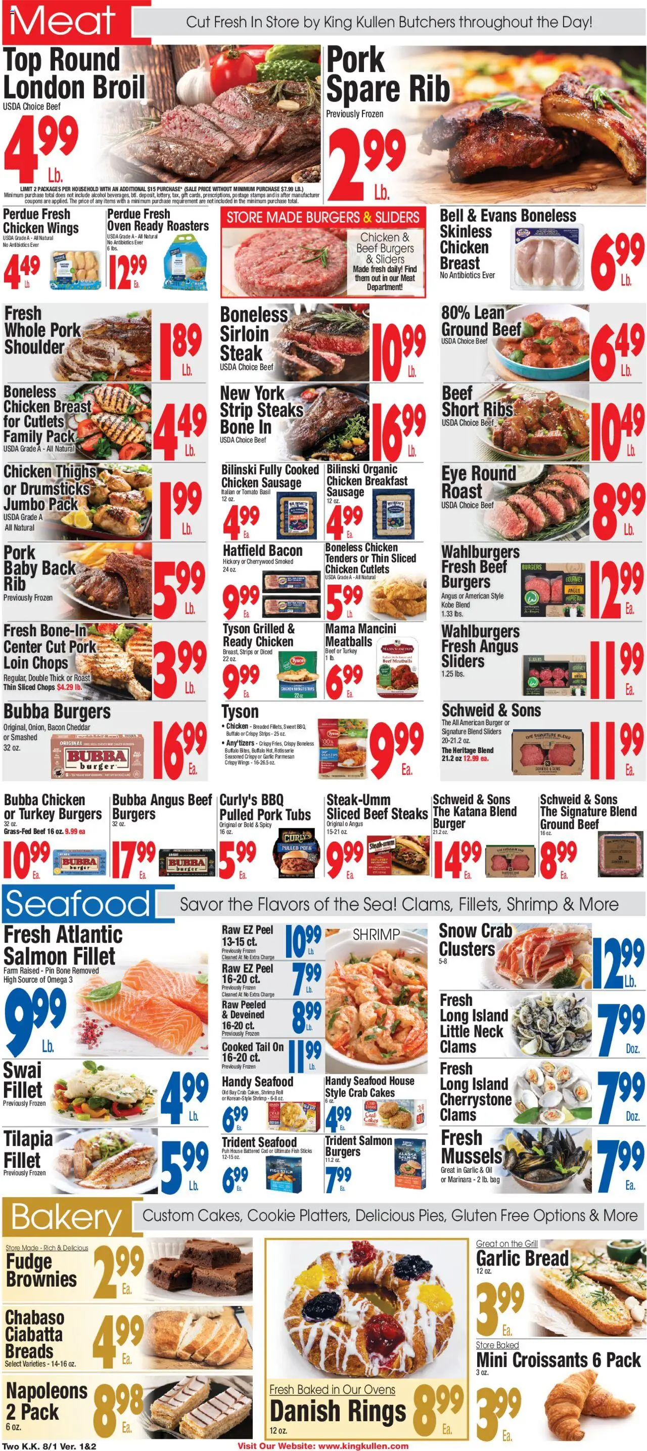 King Kullen Weekly Ad - valid from 01.08.2025 | Page: 2 | Products: Bakery, Pork, Sausage, Croissants