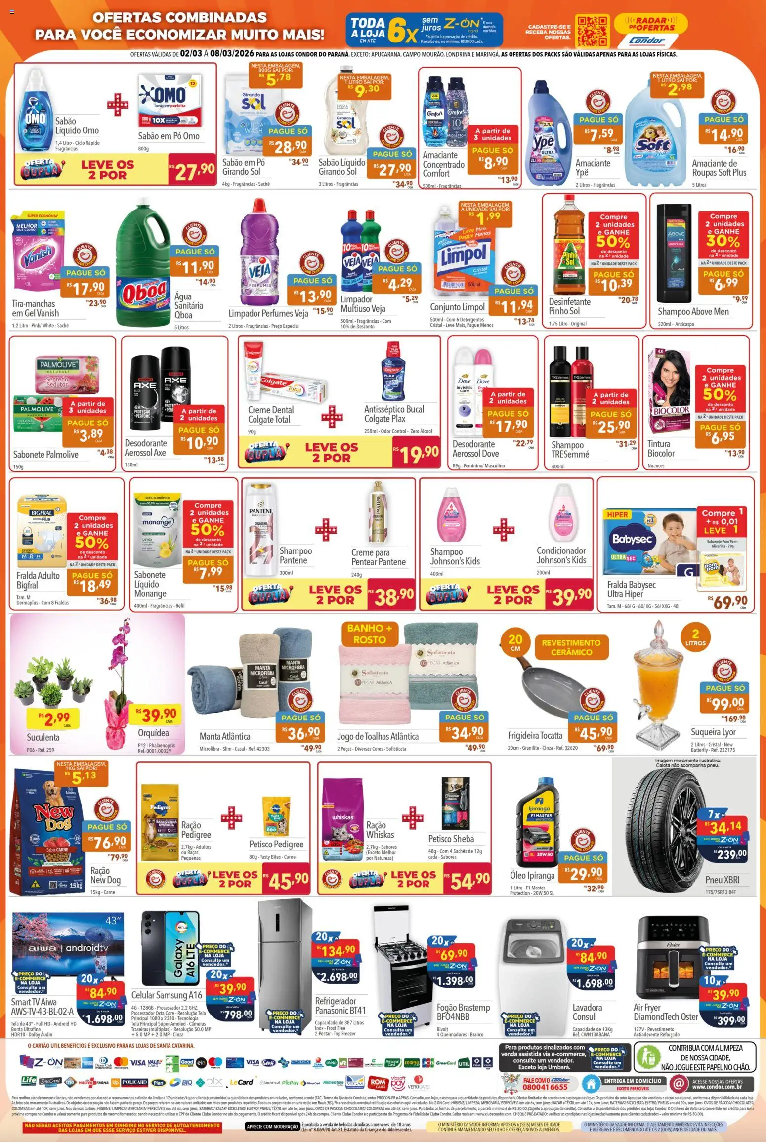 Supermercados Condor Folheto - válido de 02.03.2026 | Página: 4 | Produtos: smart TV, Ovos, Pneus, Sabonete