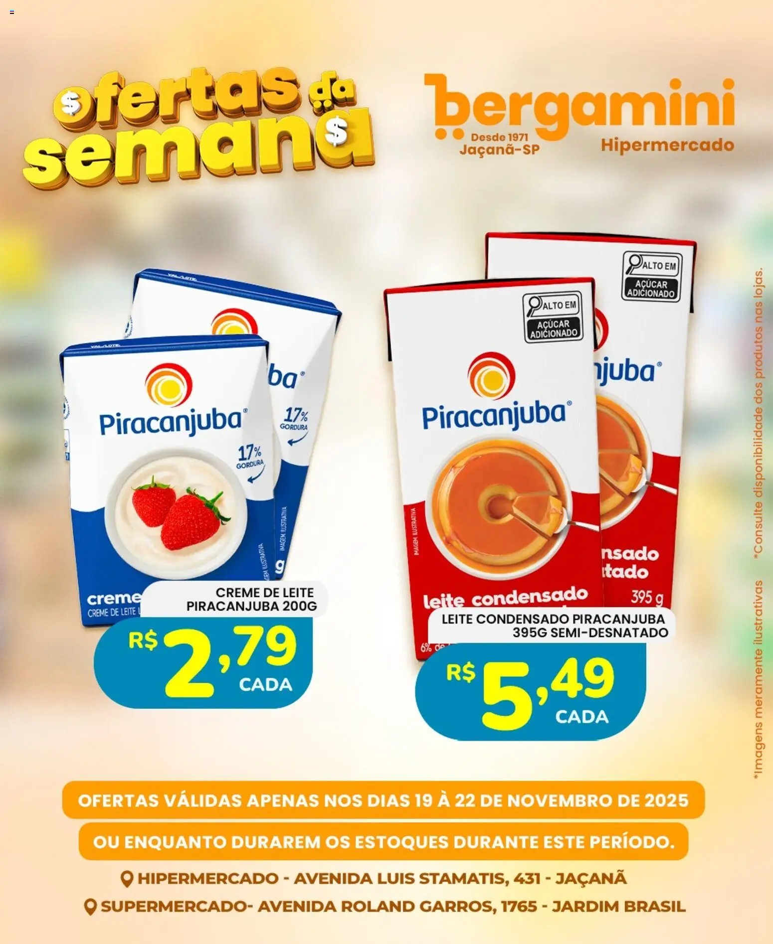 Supermercado Bergamini Folheto - válido de 19.11.2025 | Página: 17 | Produtos: Creme, Açúcar, Creme de leite, Leite condensado
