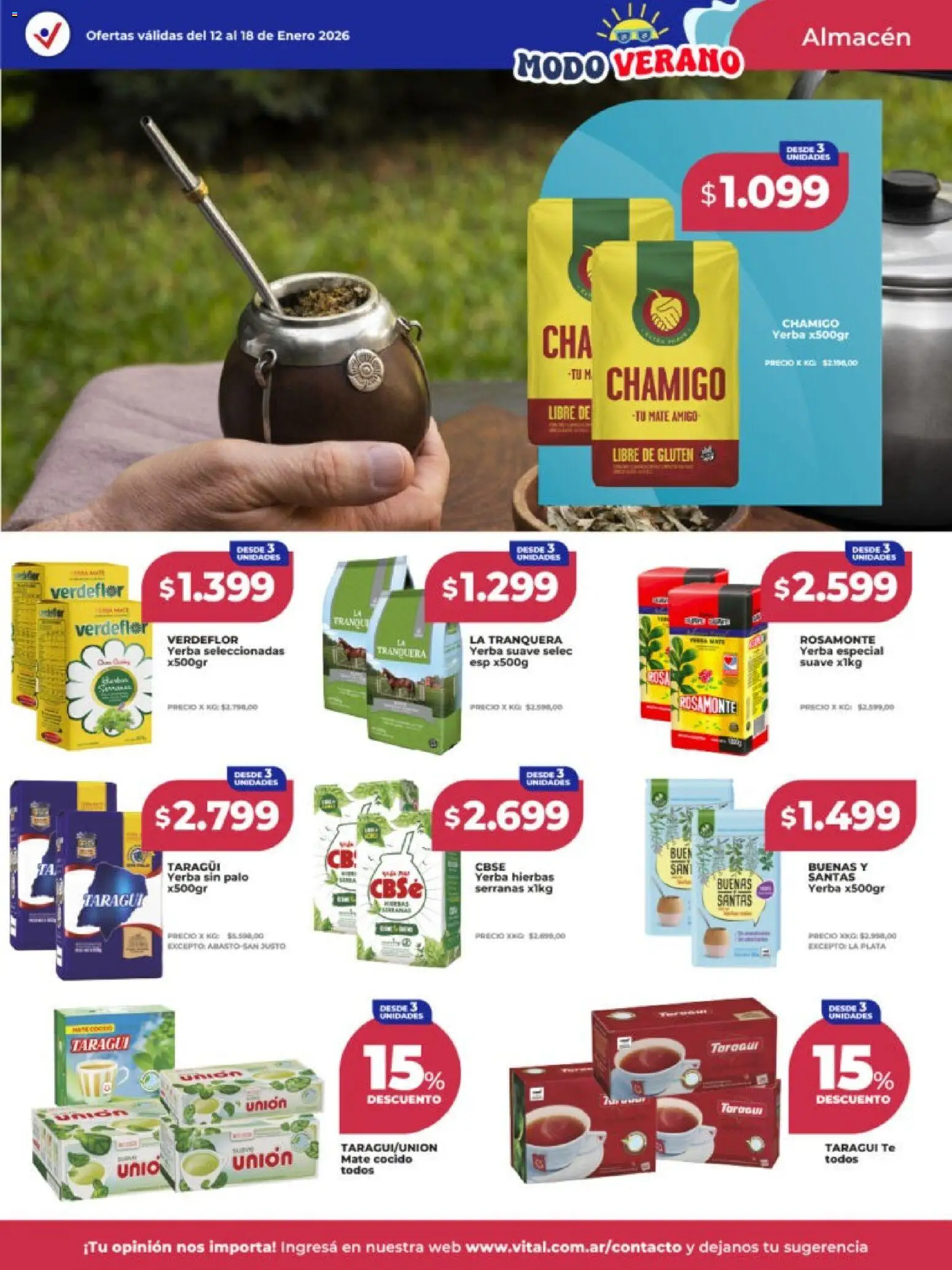 Vital - Ofertas - Santa Fe  │ válido desde el 12.01.2026 | Página: 16 | Productos: Mate, Yerba, Té, Mate cocido