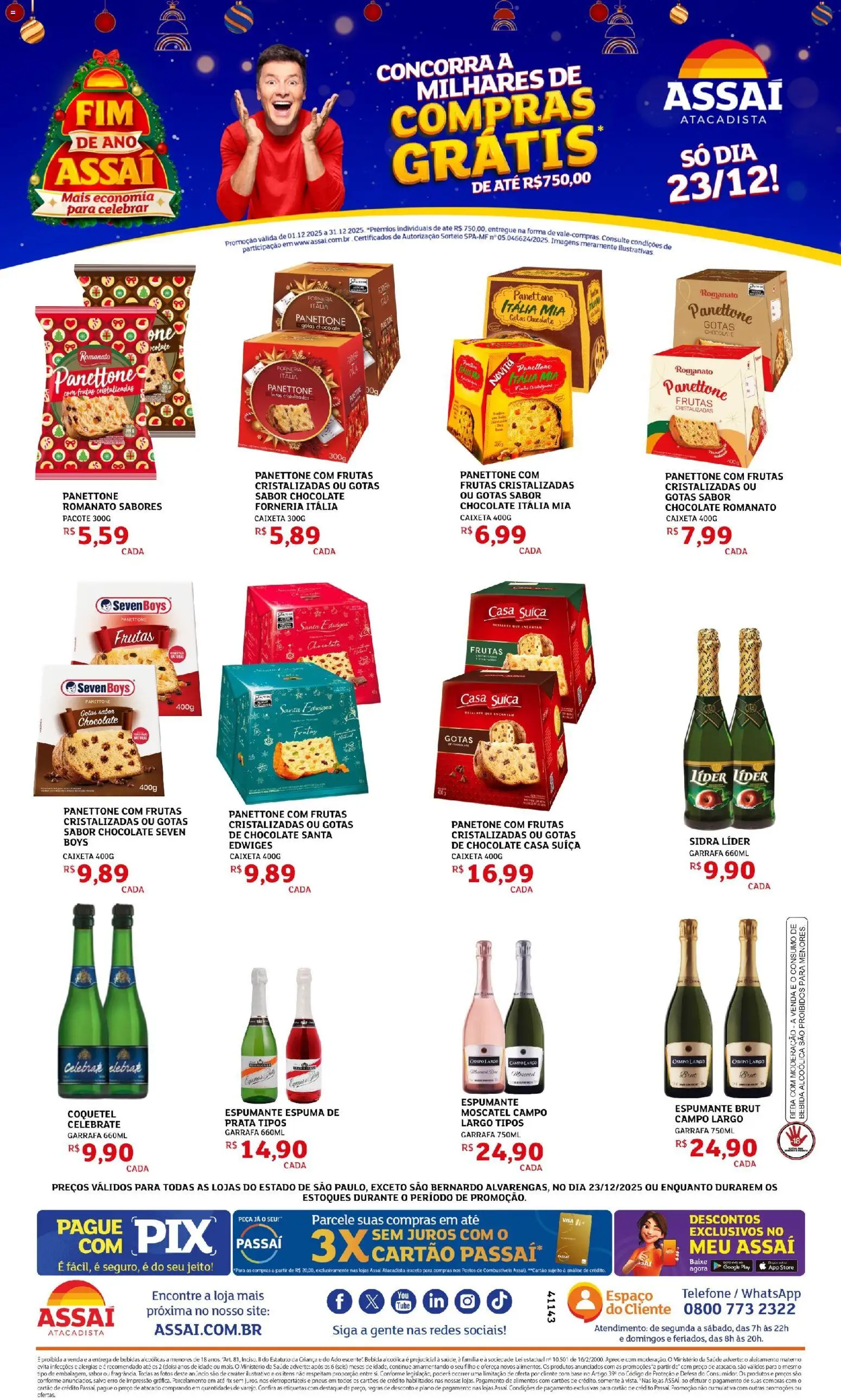 Assaí Atacadista Folheto - válido de 23.12.2025 | Página: 1 | Produtos: Coco, Espumante, Pneus, Frutas cristalizadas