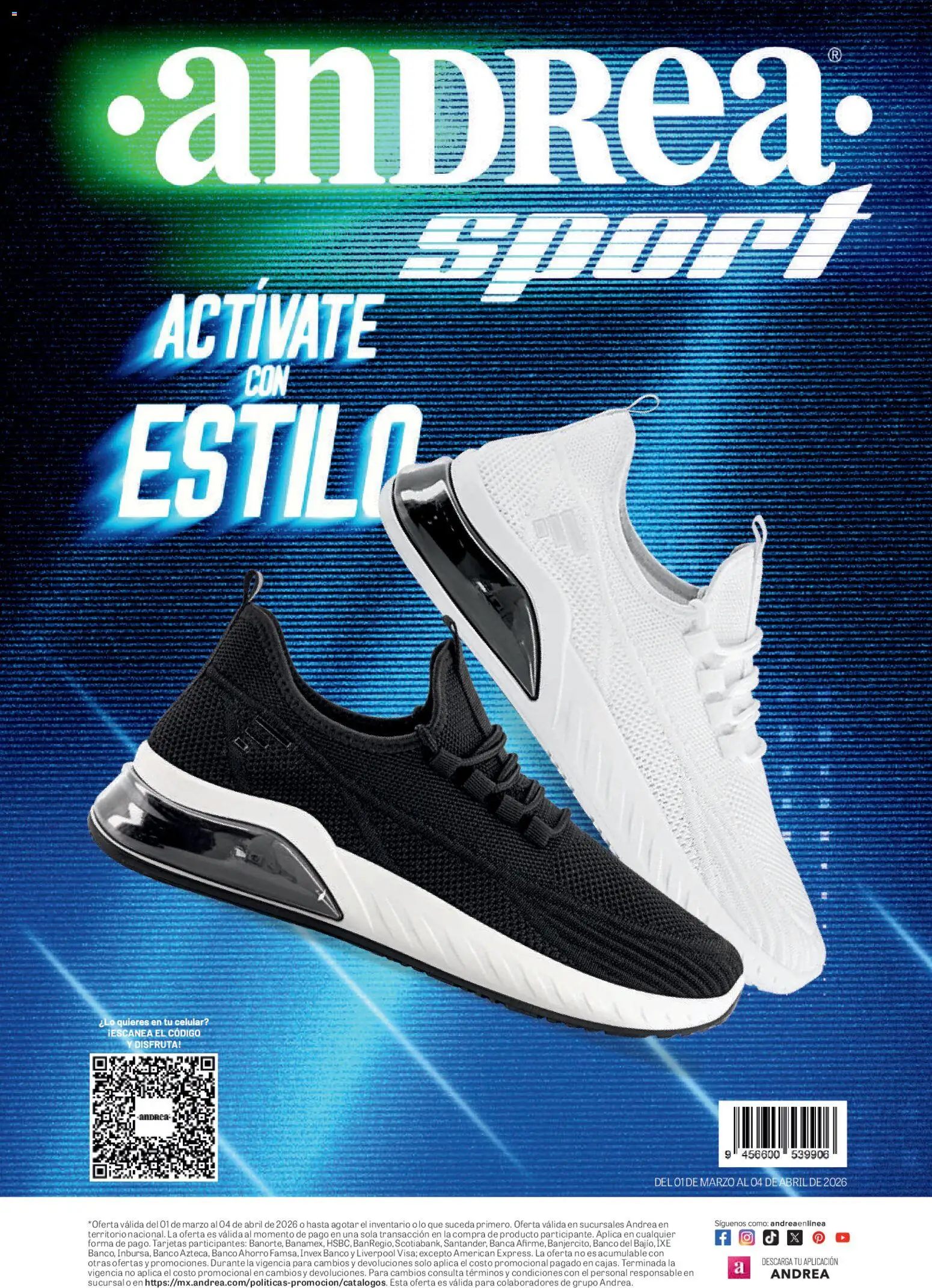 Nuevas ofertas de Andrea válidas en toda la República Mexicana desde el 01.03.2026. ¡Encuentra las mejores ofertas en Andrea catálogo Actívate con estillo! | Página: 56 | Productos: Banco