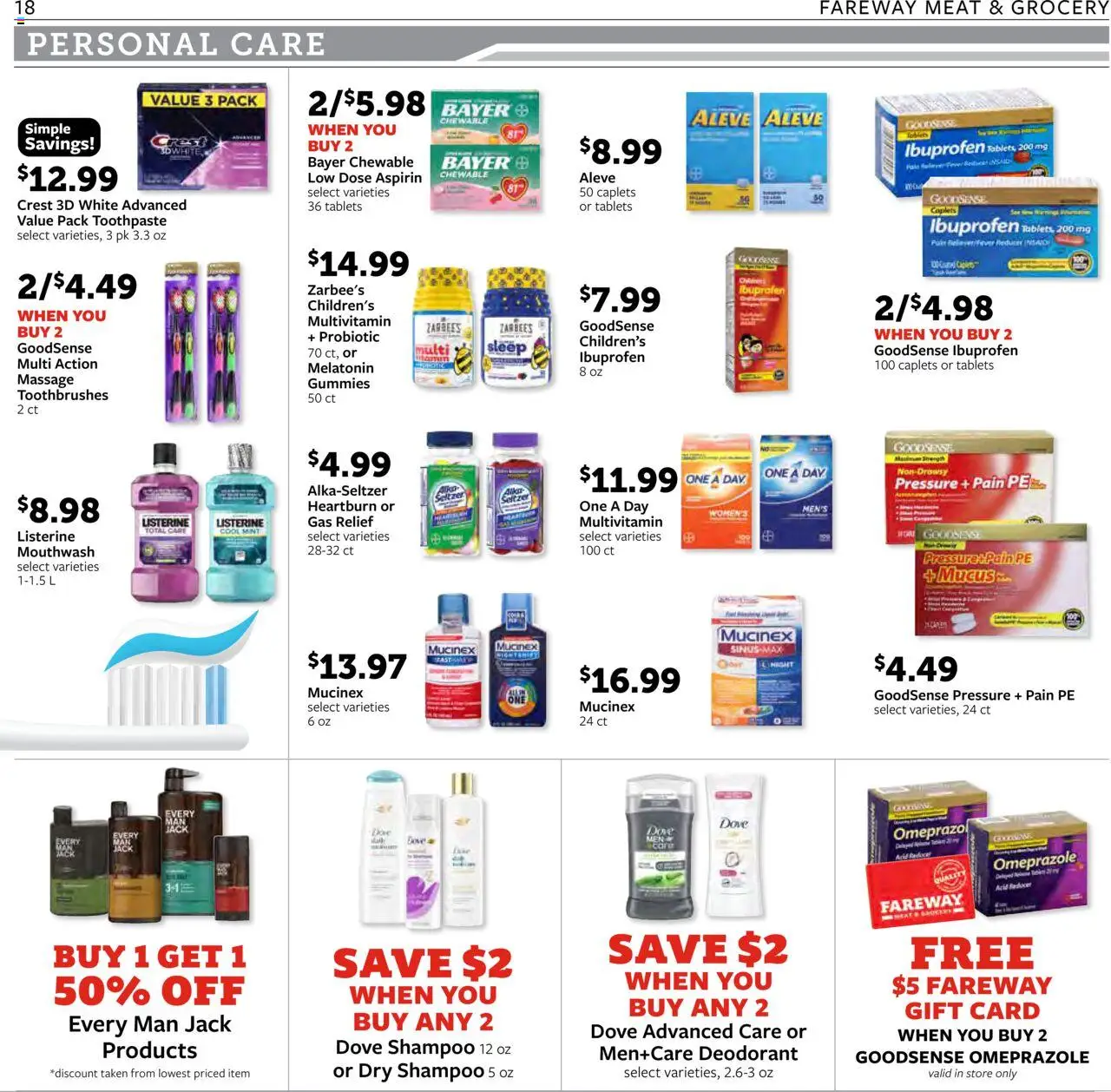 Fareway Weekly Ad - valid from 06.10.2025 | Page: 18 | Products: Melatonin, Shampoo, Toothpaste, Mouthwash