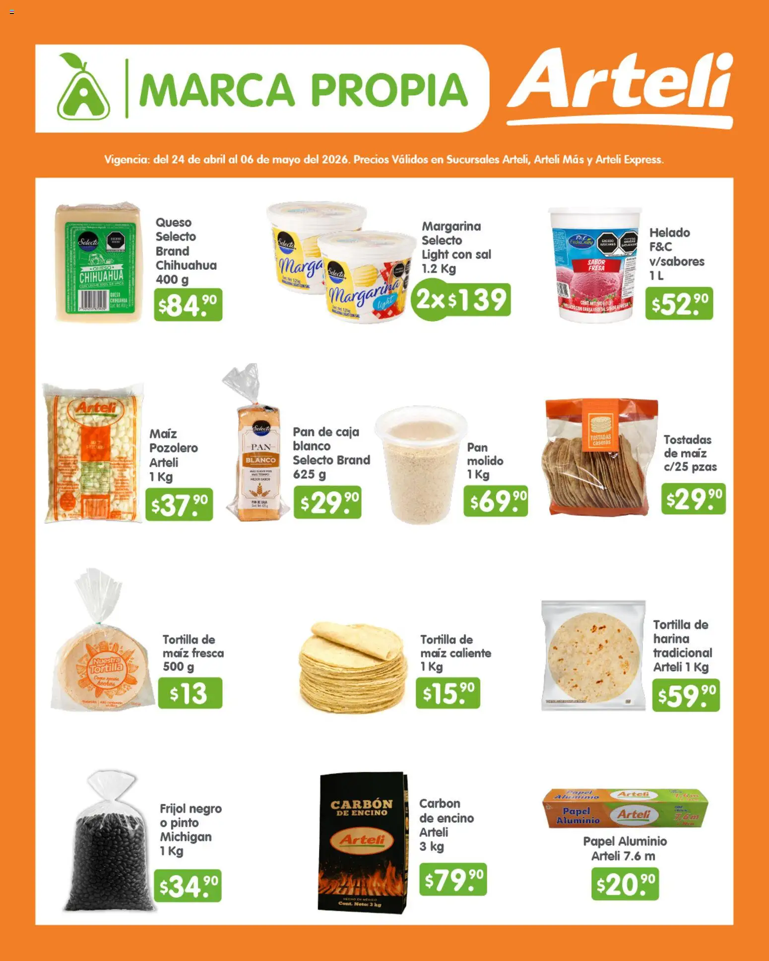 Nuevas ofertas de Arteli válidas en toda la República Mexicana desde el 24.04.2026. ¡Encuentra las mejores ofertas en Arteli folleto Quincenal! | Página: 2 | Productos: Harina, Sal, Pan, Caja