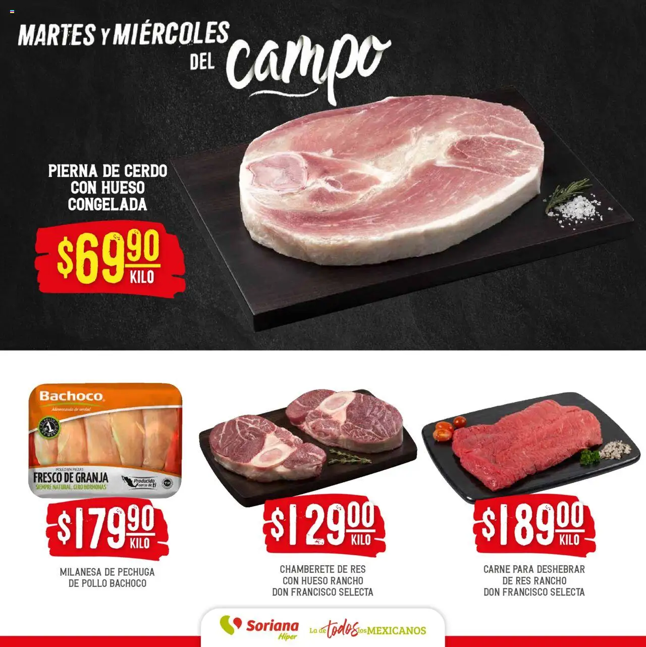 Nuevas ofertas de Soriana válidas en toda la República Mexicana desde el 29.07.2025. ¡Encuentra las mejores ofertas en Soriana - Martes y Miércoles del Campo Híper: Tijuana, Mexicali, Ensenada, San Luis Río Colorado y Tecate! | Página: 5 | Productos: Pollo, Milanesa, Cerdo, Res