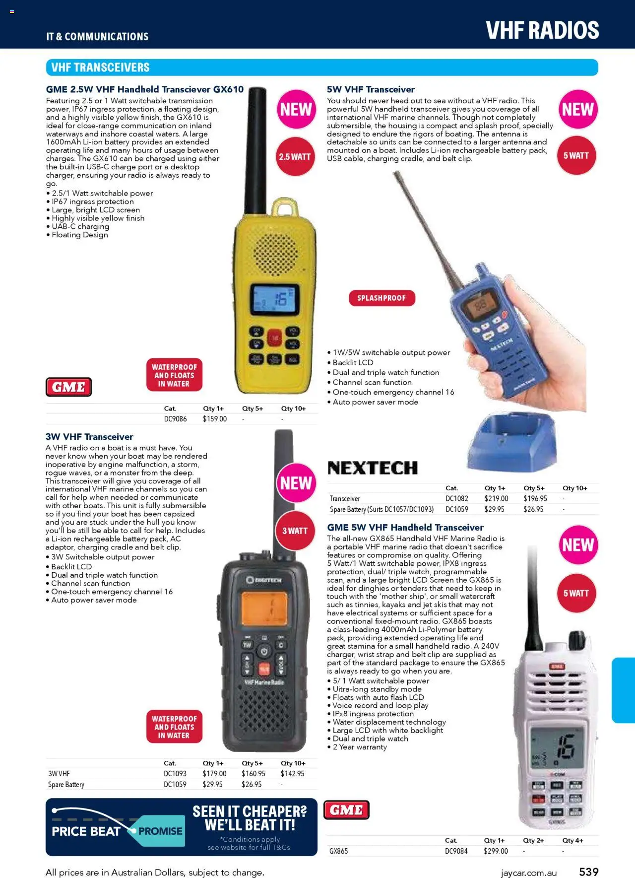 Jaycar catalogue - valid from 09.07.2025 | Page: 539 | Products: Battery, Belt, Radio, Screen