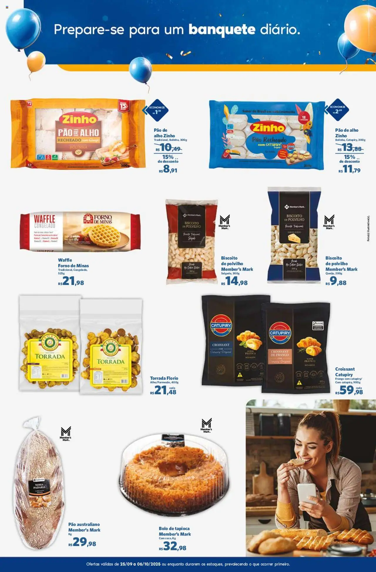 Sam's Club Folheto - válido de 25.09.2025 | Página: 6 | Produtos: Polvilho, Queijo, Catupiry, Bolo