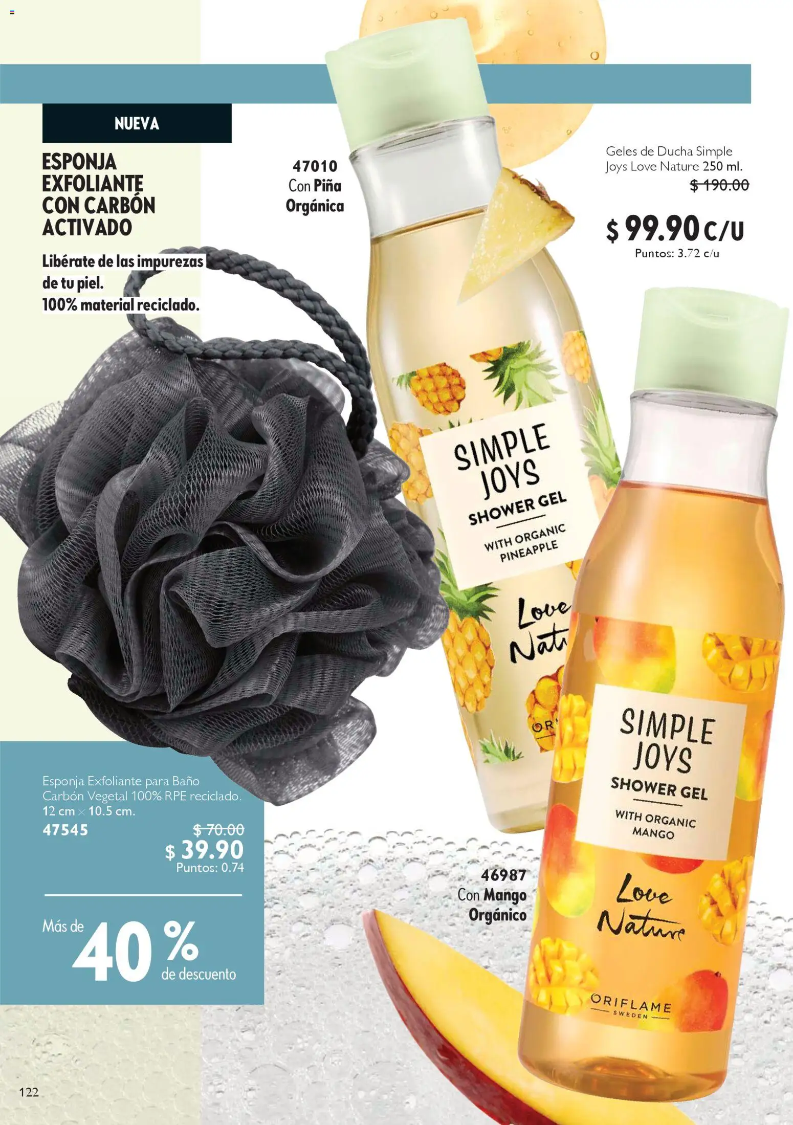 Nuevas ofertas de Oriflame válidas en toda la República Mexicana desde el 27.12.2025. ¡Encuentra las mejores ofertas en Oriflame campaña 1 2026! | Página: 122 | Productos: Esponja, Mango, Piña, Baño