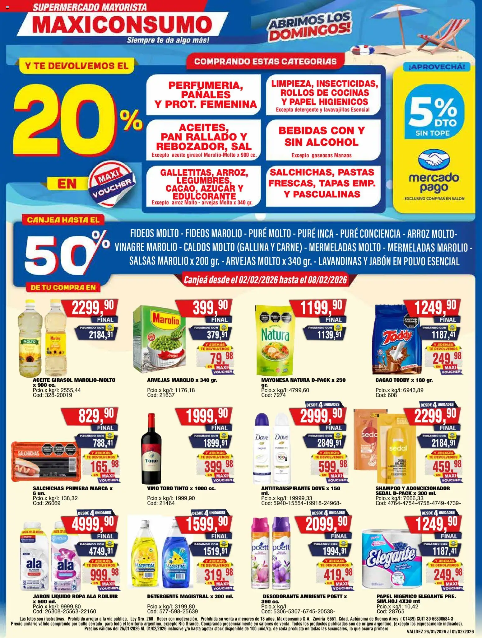 Maxiconsumo ofertas │ válido desde el 02.02.2026 | Página: 1 | Productos: Ropa, Pan, Vino, Té