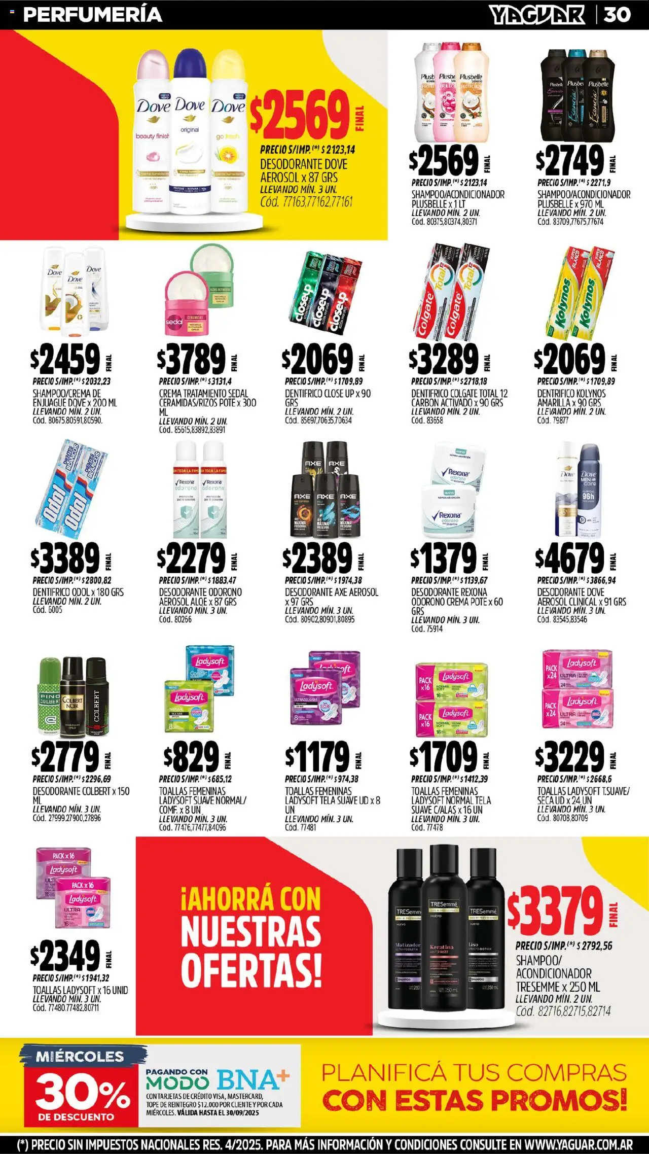 Yaguar - Jujuy │ válido desde el 01.09.2025 | Página: 32 | Productos: Toallas, Acondicionador, Brillo, Crema