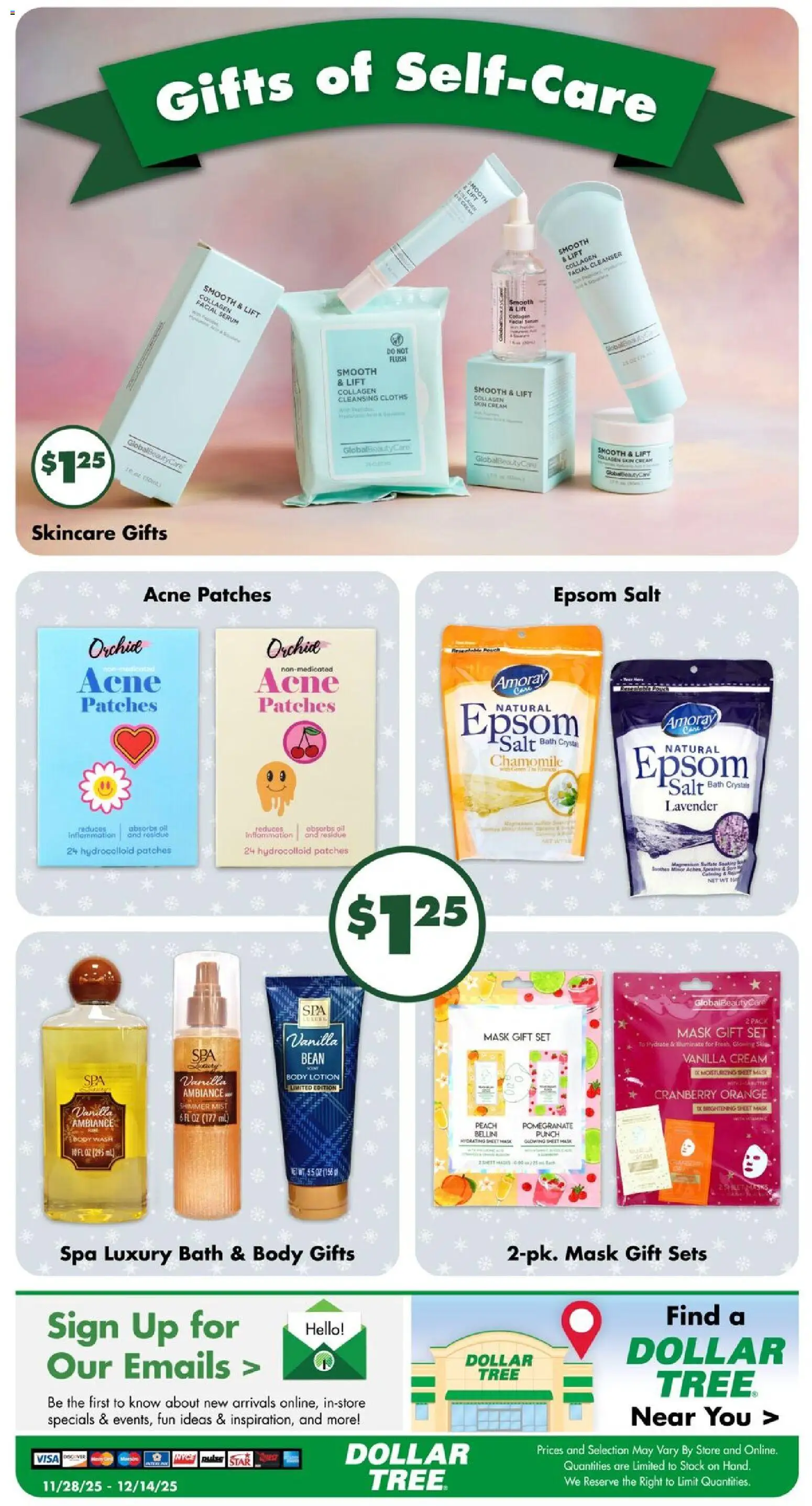 Dollar Tree Holiday Gift Guide - valid from 28.11.2025 | Page: 9 | Products: Magnesium, Bath, Sheet Mask, Salt