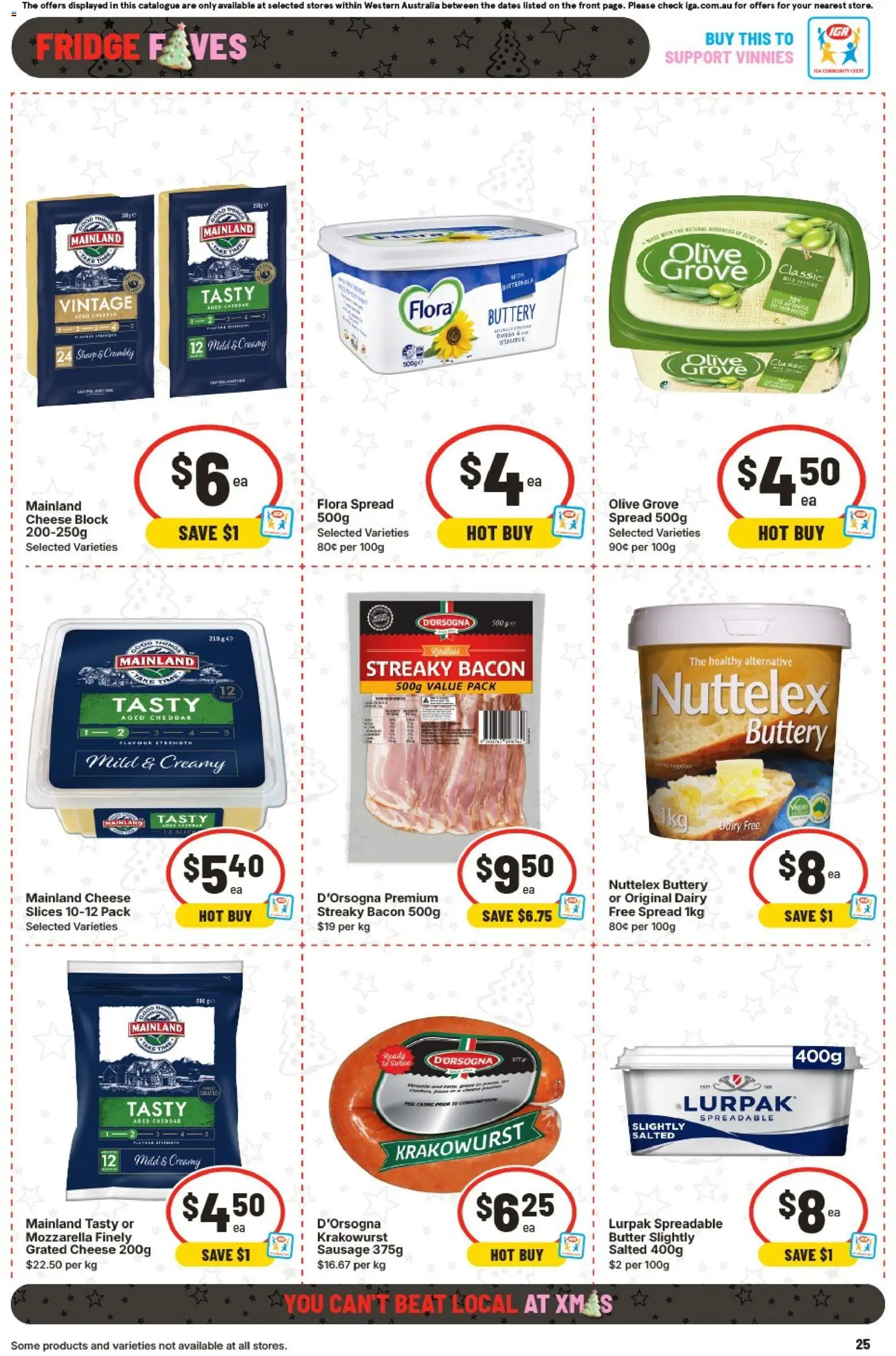 IGA catalogue - valid from 10.12.2025 | Page: 32 | Products: Bacon, Butter, Cheese, Sausage