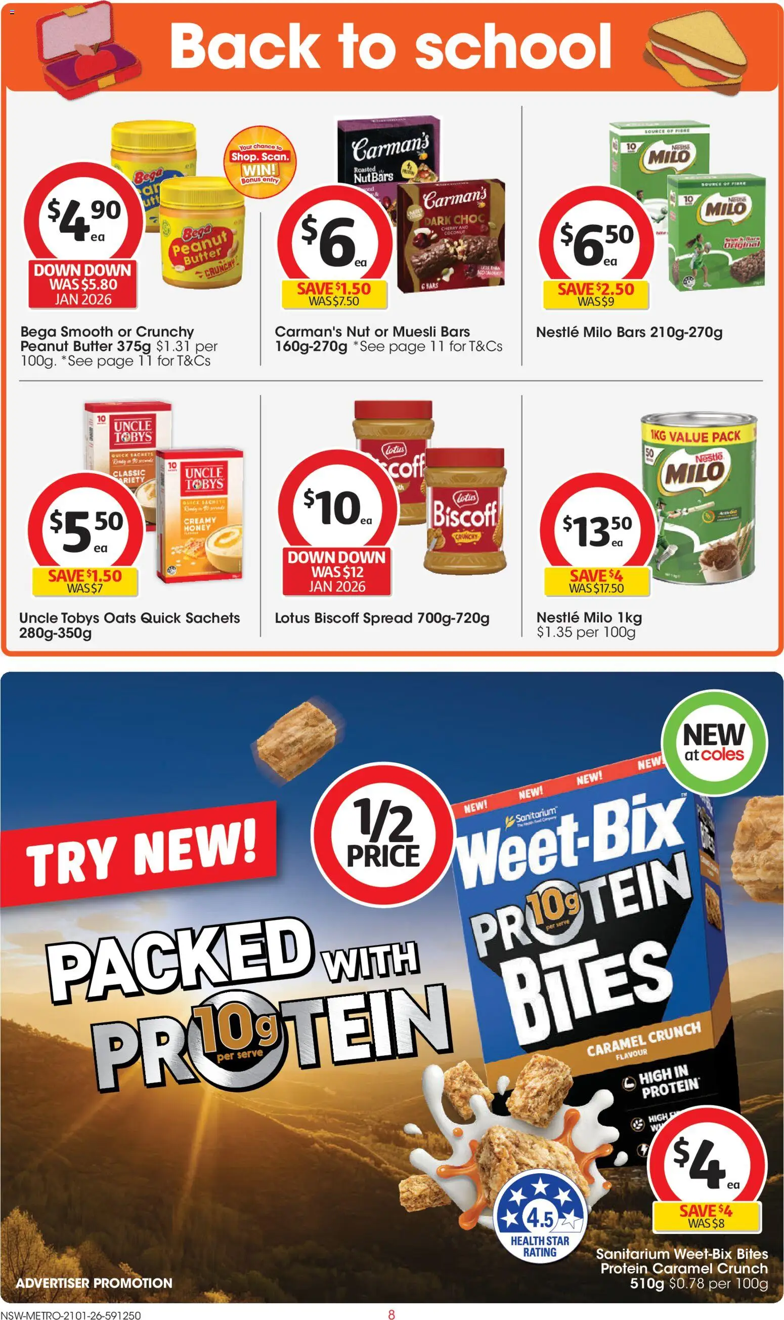 Coles catalogue - valid from 21.01.2026 | Page: 8 | Products: Butter, Honey, Oats