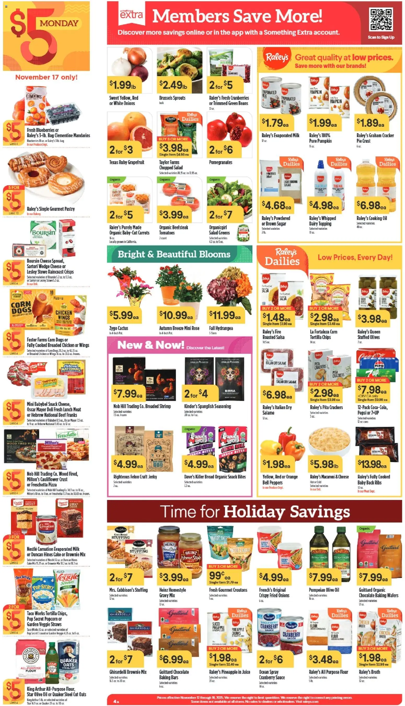 Raley's Weekly Ad - valid from 01.11.2025 | Page: 4 | Products: Peppers, Oil, Beef, Cauliflower