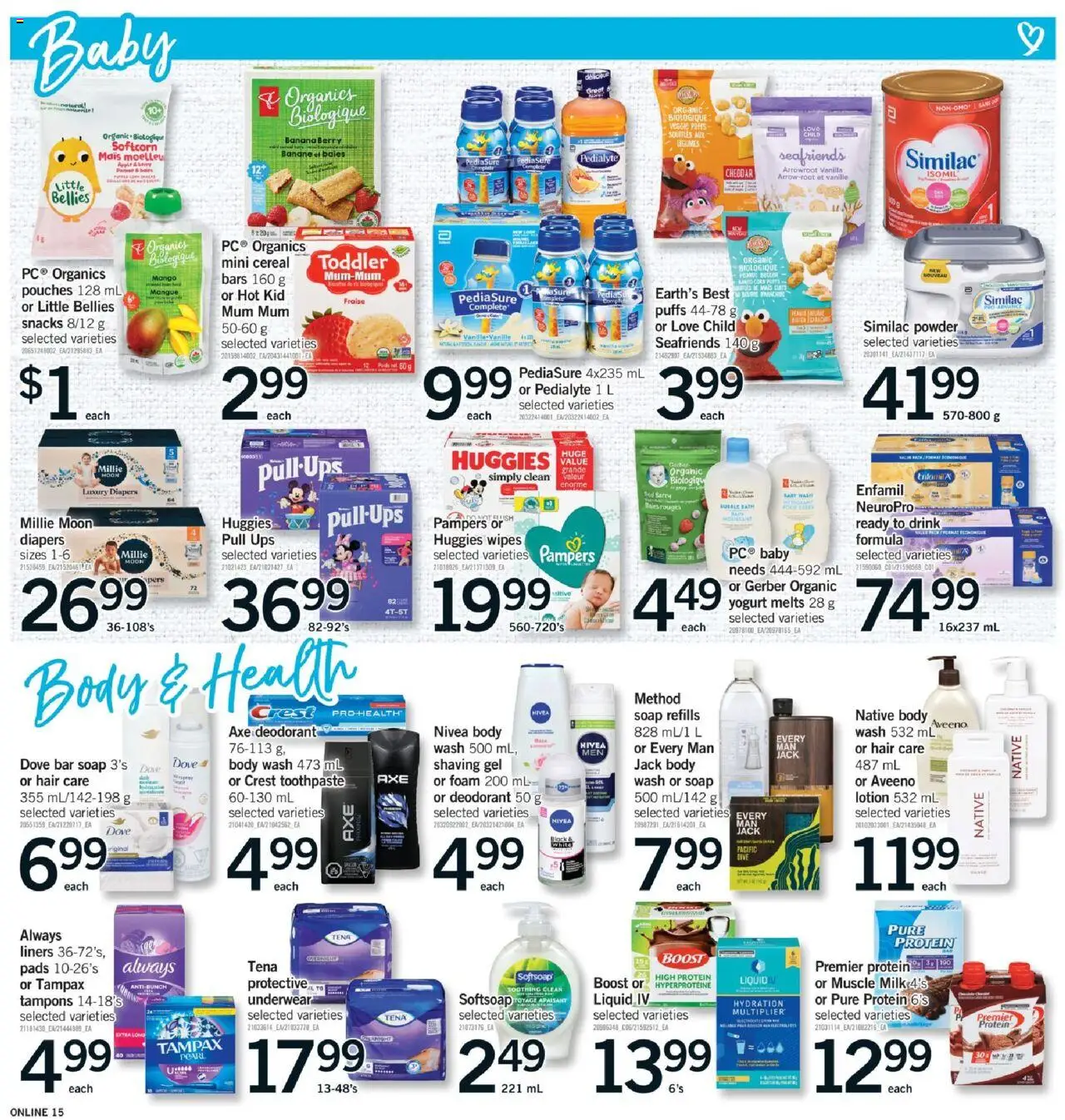 Fortinos flyer valid from 25.09.2025 | Page: 14 | Products: Soap, Deodorant, Bath, Milk