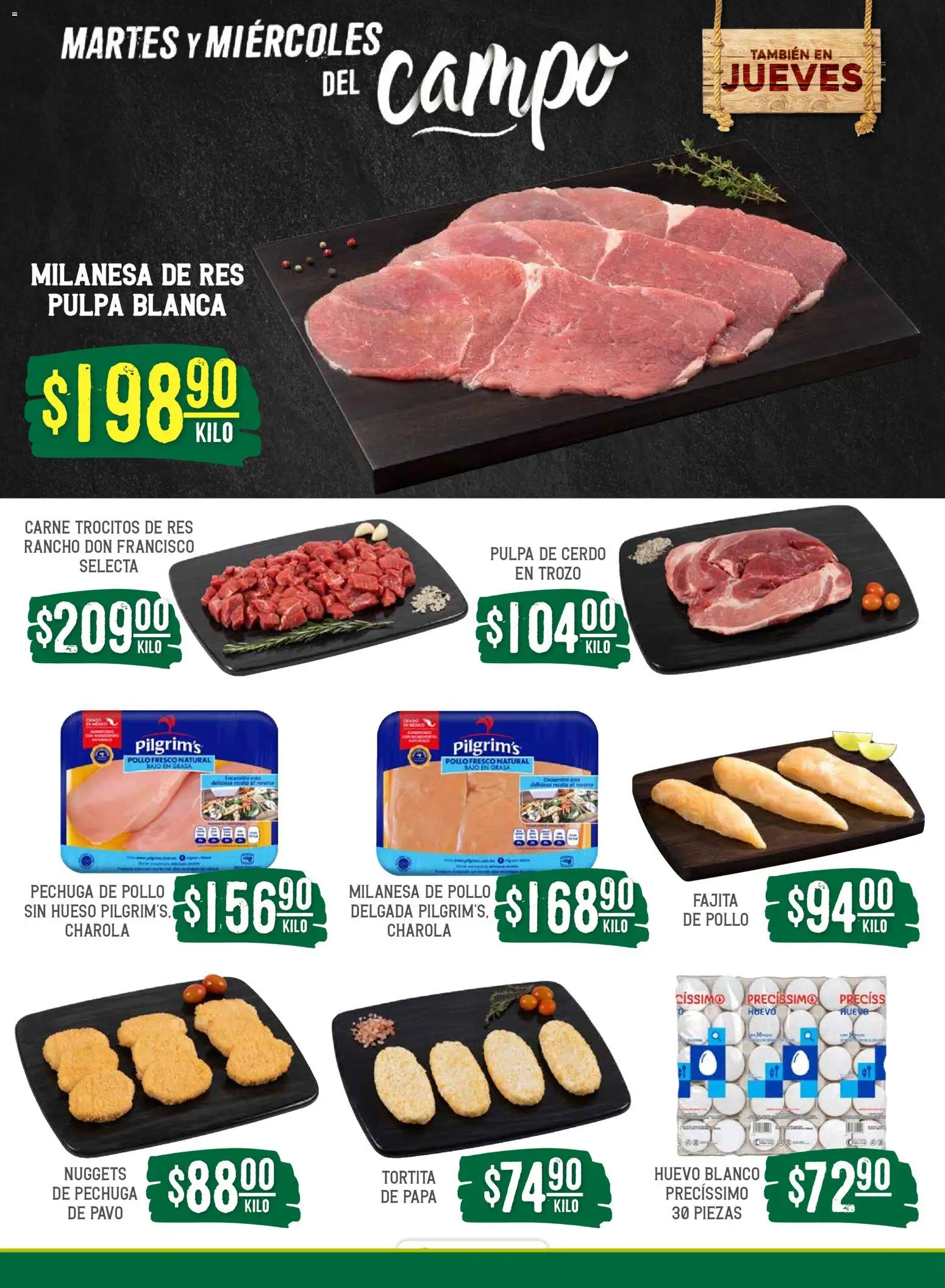 Nuevas ofertas de Soriana válidas en toda la República Mexicana desde el 31.03.2026. ¡Encuentra las mejores ofertas en Soriana Martes y Miércoles del Campo Súper: Tamaulipas (excepto Cd. Victoria y Tampico)! | Página: 5 | Productos: Milanesa, Papa, Huevo, Cerdo