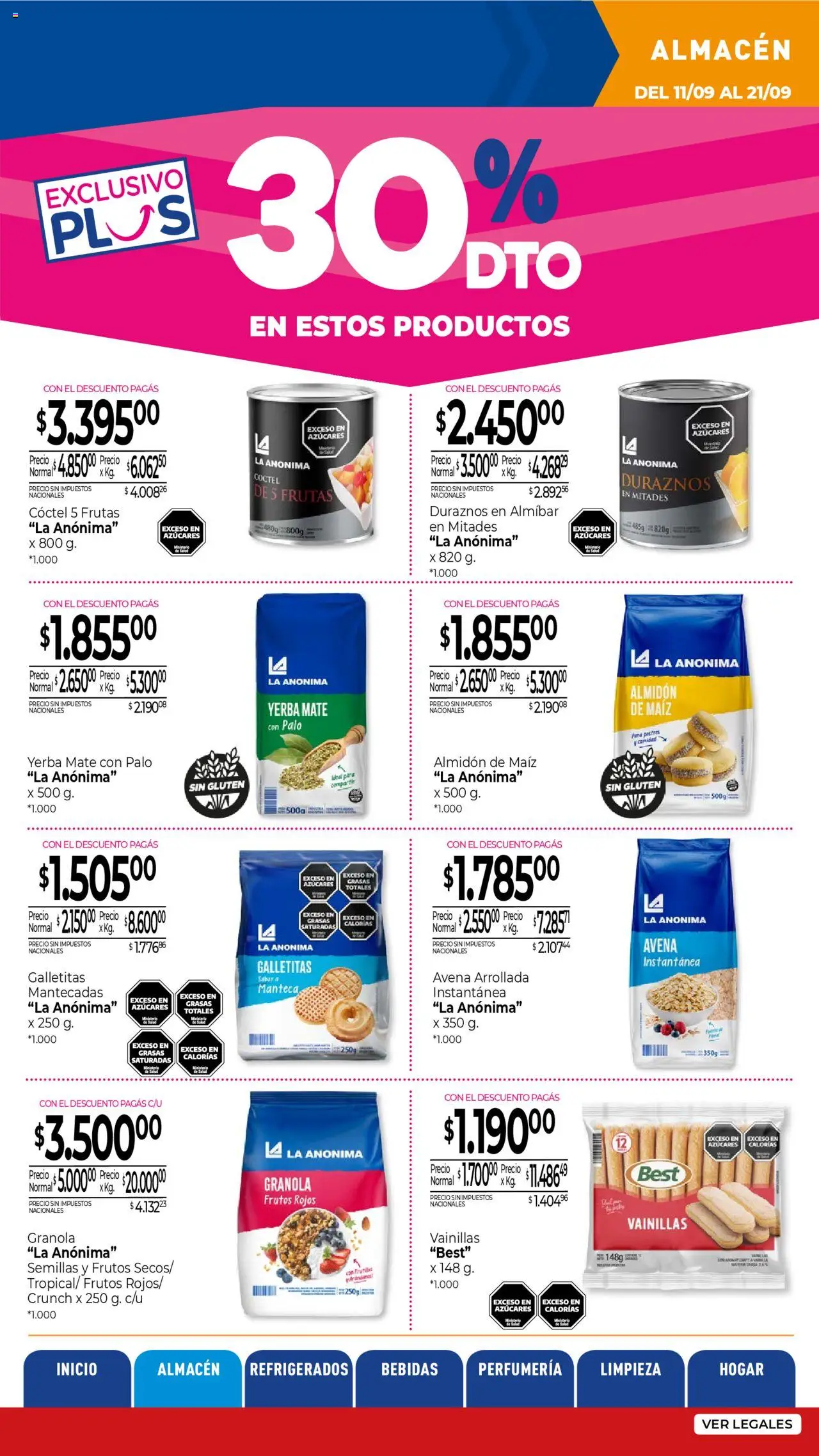 La Anonima - Insuperables │ válido desde el 11.09.2025 | Página: 9 | Productos: Mate, Galletitas, Avena, Semillas