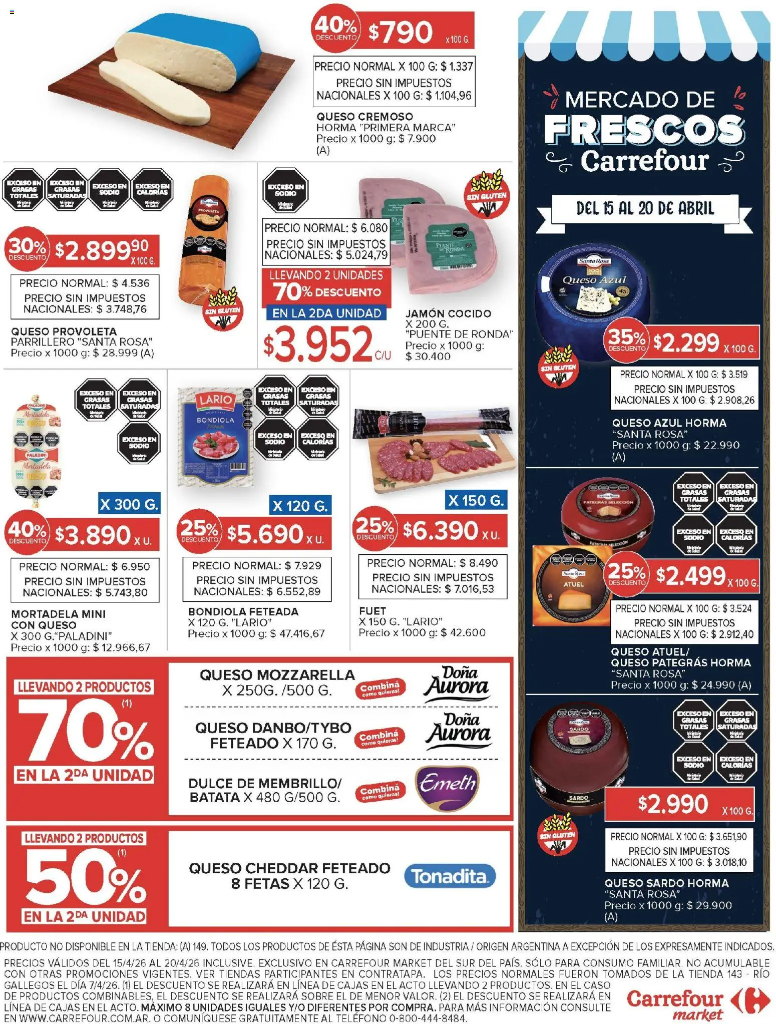 Carrefour Market catálogo │ válido desde el 15.04.2026 | Página: 14 | Productos: Caso, Jamón cocido, Mortadela, Batata