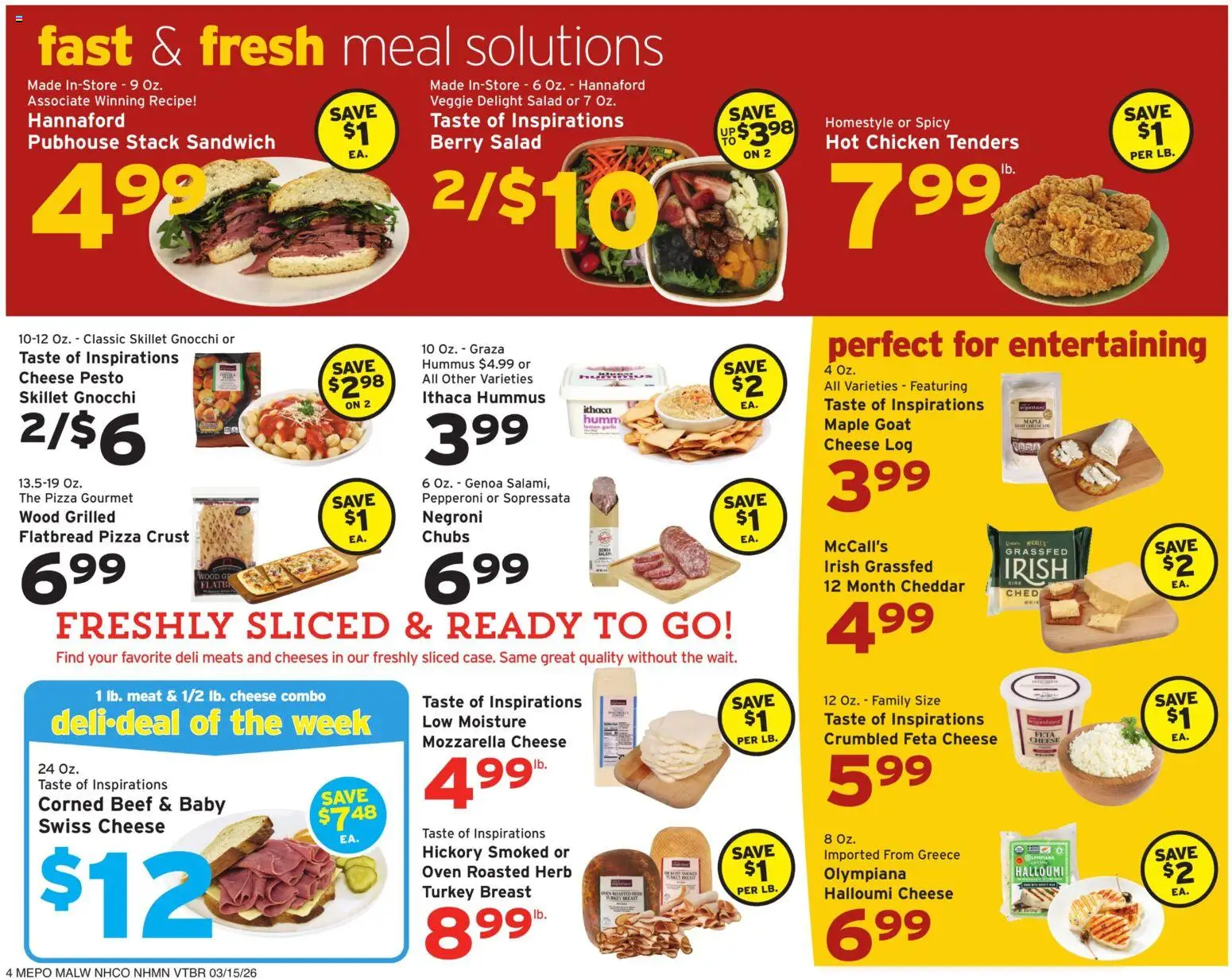 Hannaford Weekly Ad - valid from 15.03.2026 | Page: 4 | Products: Skillet, Beef, Lemon, Garlic