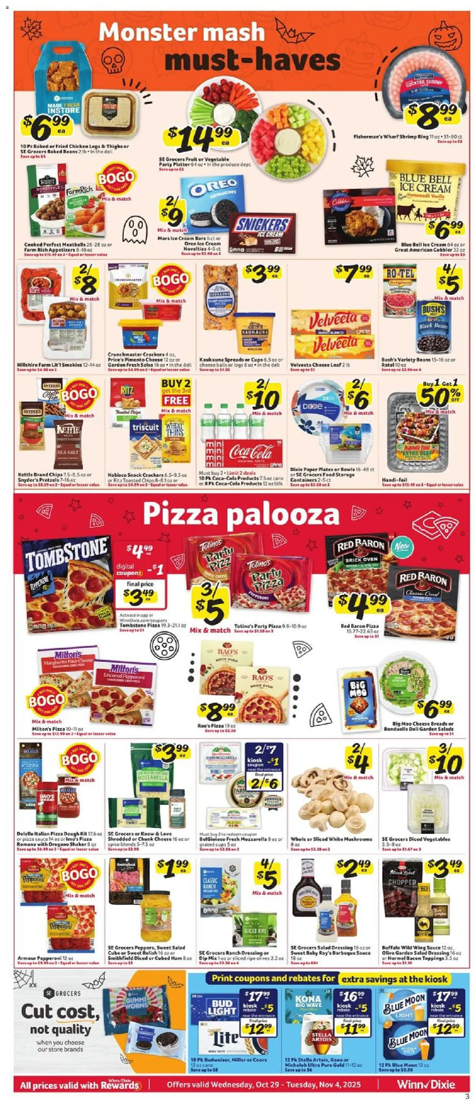 Winn Dixie Weekly Circular - FL - valid from 29.10.2025 | Page: 3 | Products: Chips, Salad, Vegetables, Salt