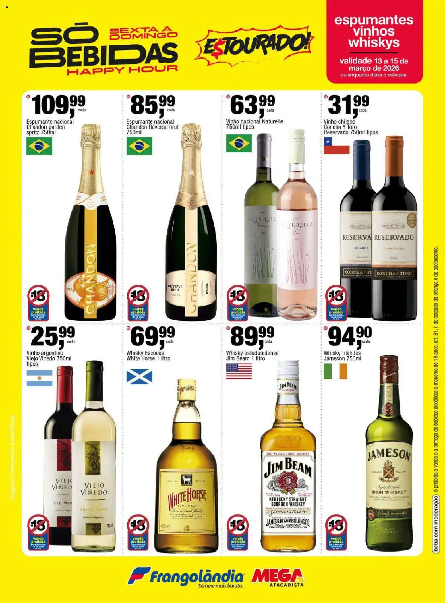 Frangolândia Folheto - válido de 13.03.2026 | Página: 8 | Produtos: Espumante, Whisky, Vinho, Bourbon