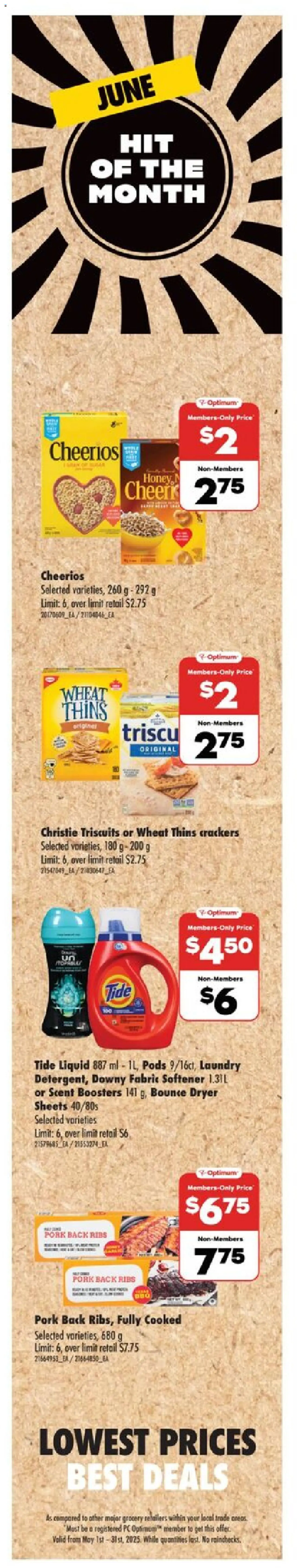 Real Canadian Superstore flyer valid from 29.05.2025 | Page: 5 | Products: PC, Dryer, Fabric softener, Pork