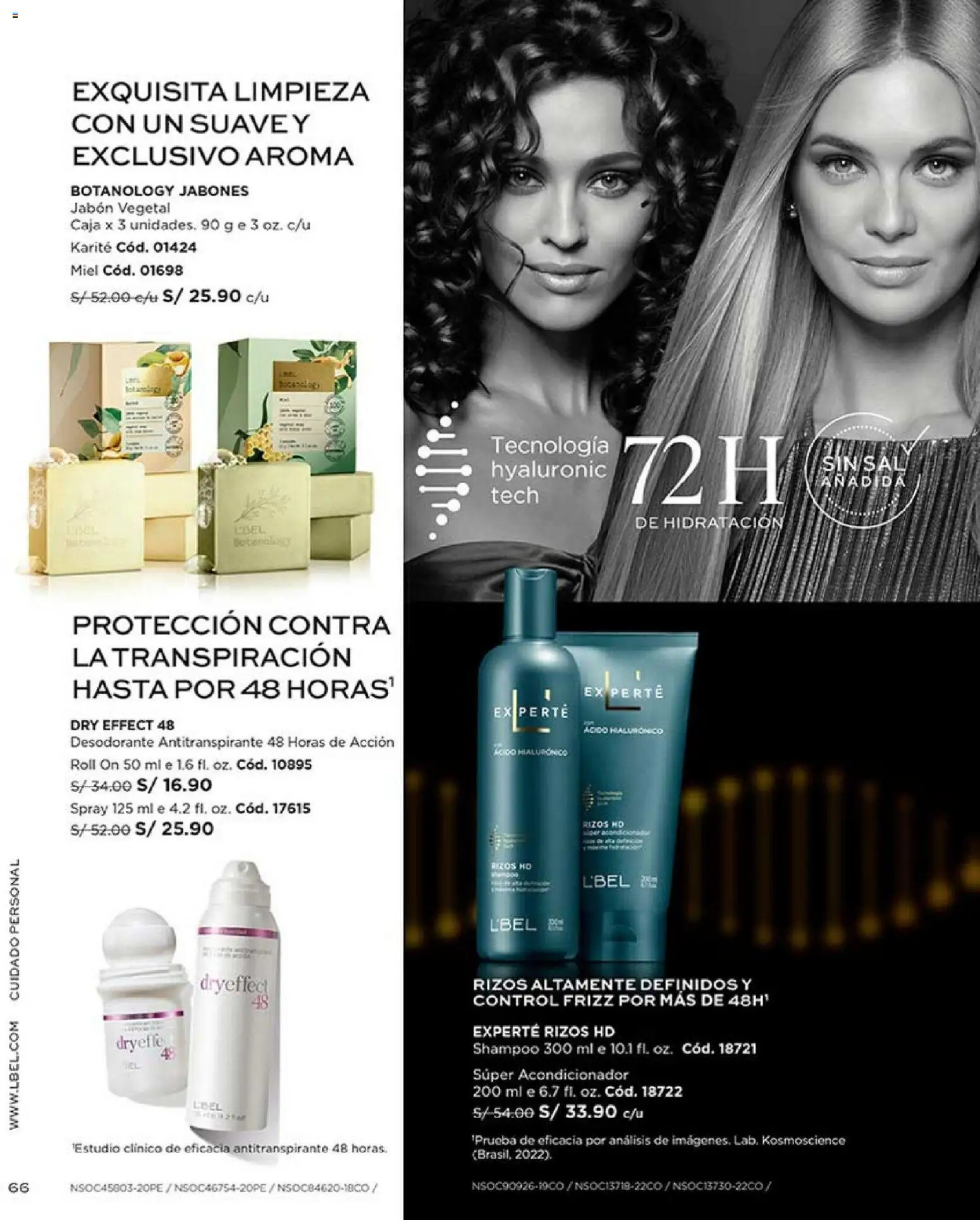 Catálogo L'Bel válido desde 27.12.2025 | Página: 66 | Productos: Shampoo, Acondicionador, Jabón, Desodorante