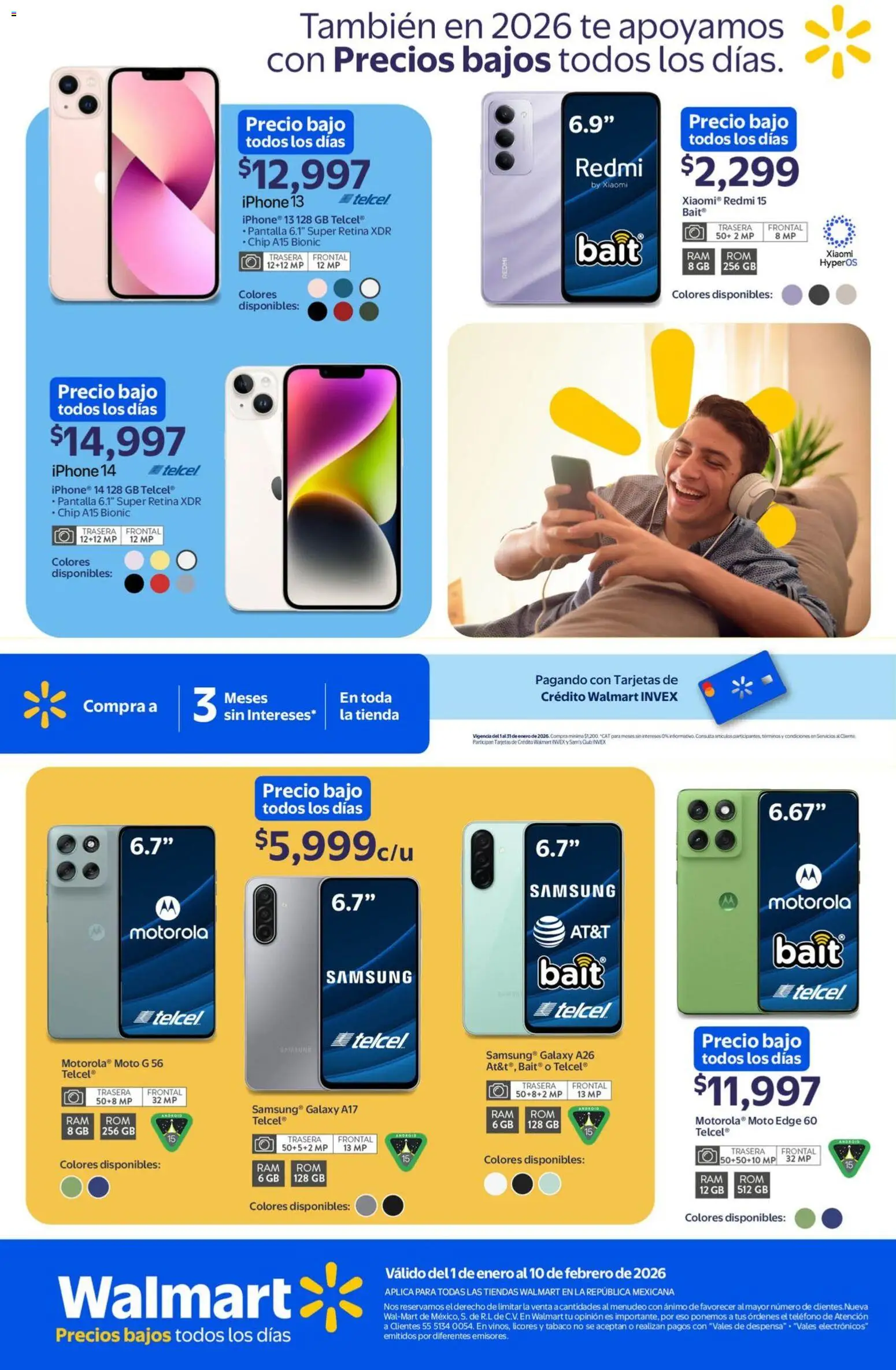 Nuevas ofertas de Walmart válidas en toda la República Mexicana desde el 01.01.2026. ¡Encuentra las mejores ofertas en Walmart folleto! | Página: 27 | Productos: Té, Teléfono