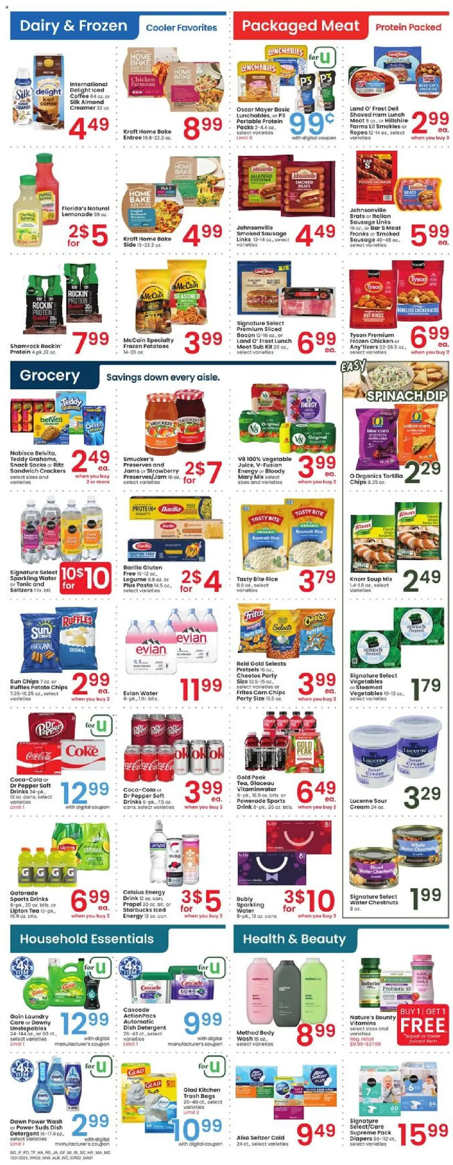 Albertsons Weekly Ad - valid from 31.12.2025 | Page: 3 | Products: Detergent, Pasta, Chips, Cream